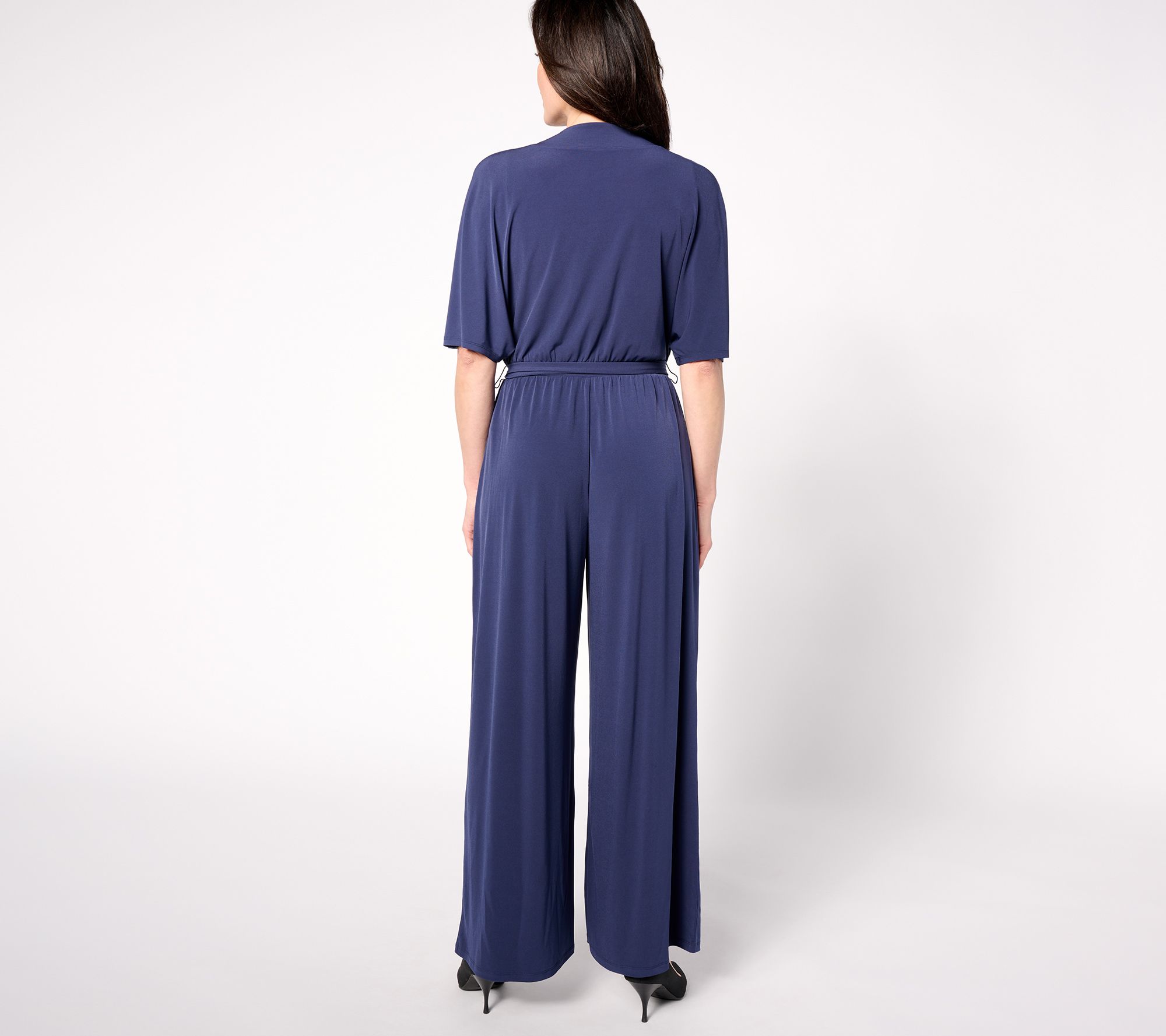 BEAUTIFUL by Lawrence Zarian The Garcelle Petite Belted Jumpsuit - QVC.com