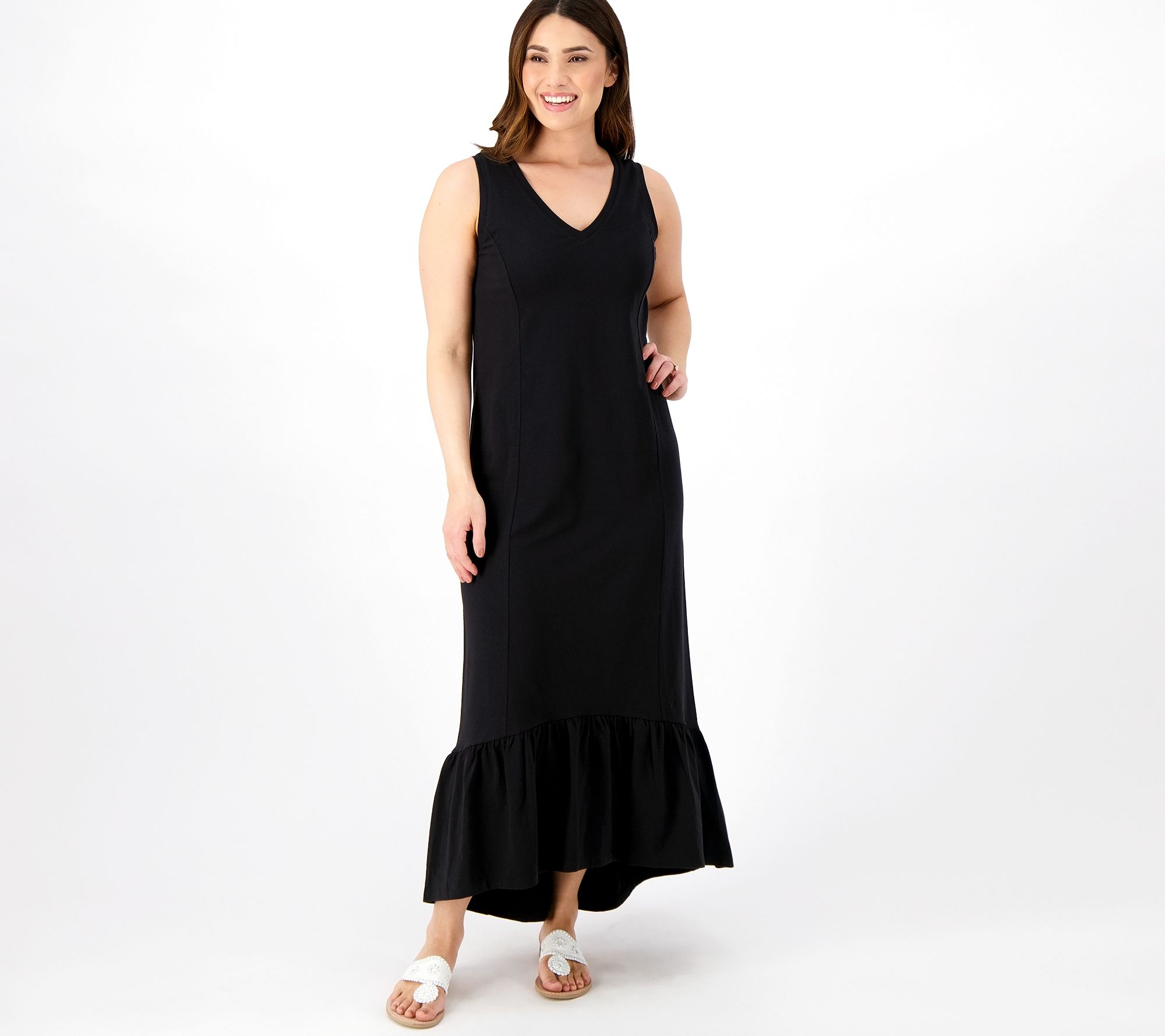 "As Is" Isaac Mizrahi Live Petite Essentials Maxi Dress