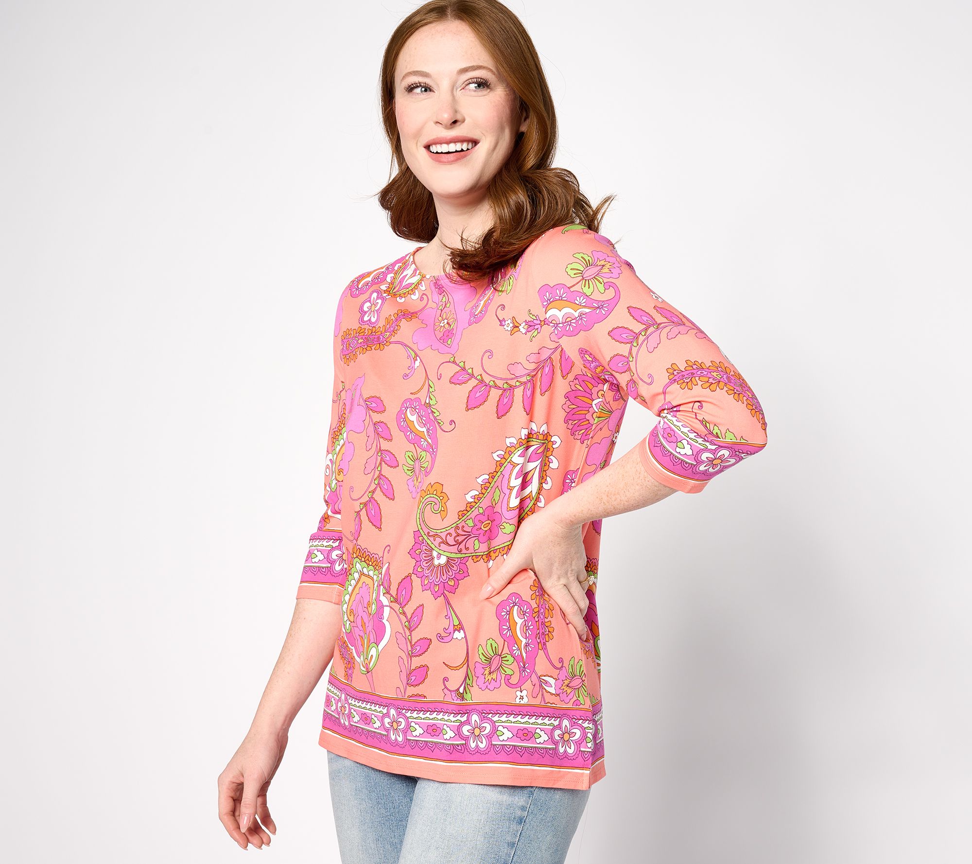 Belle by Kim Gravel TripleLuxe Knit Pretty in Paisley Top
