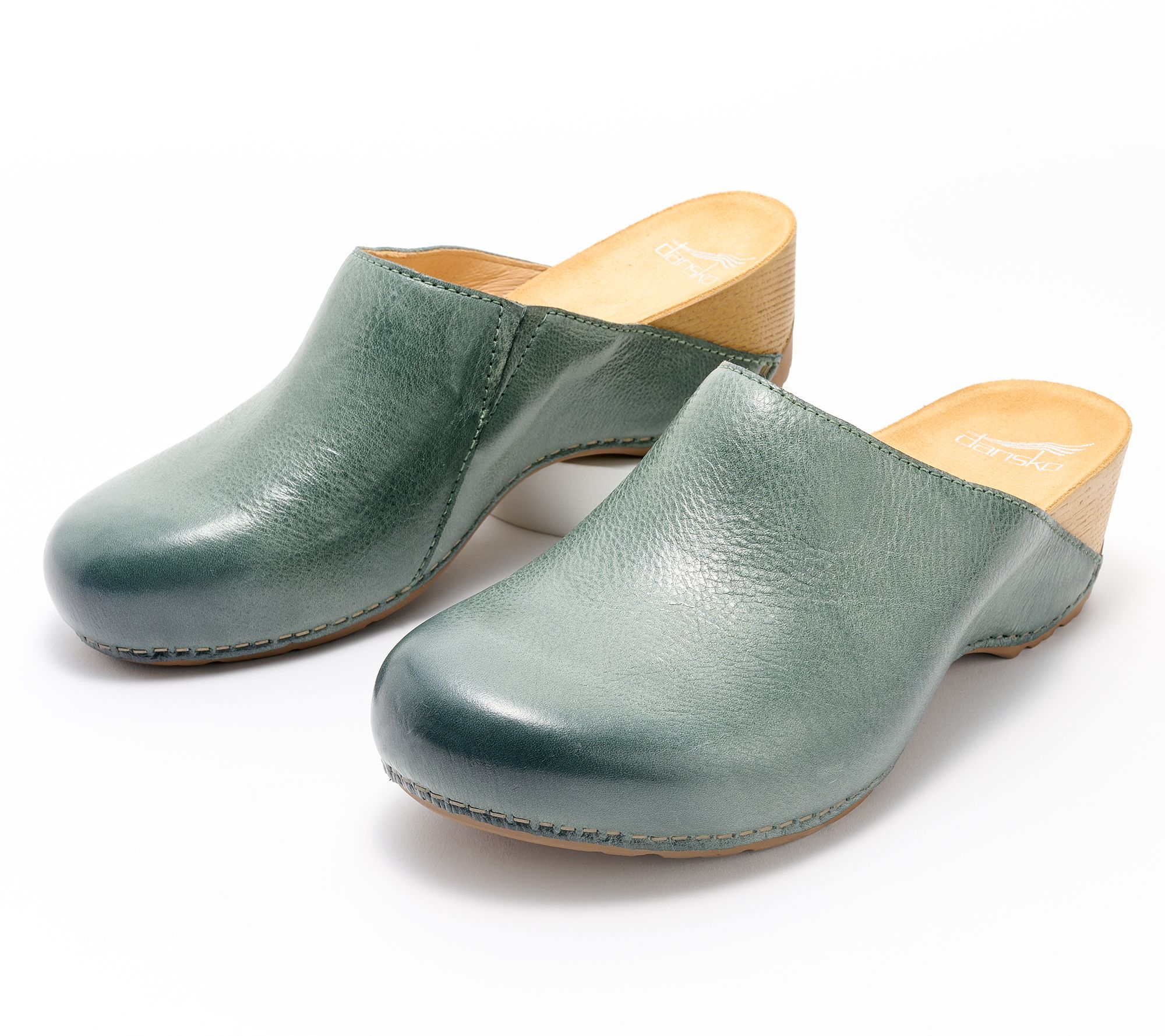 "As Is" Dansko Open-Back Leather Clogs - Talulah