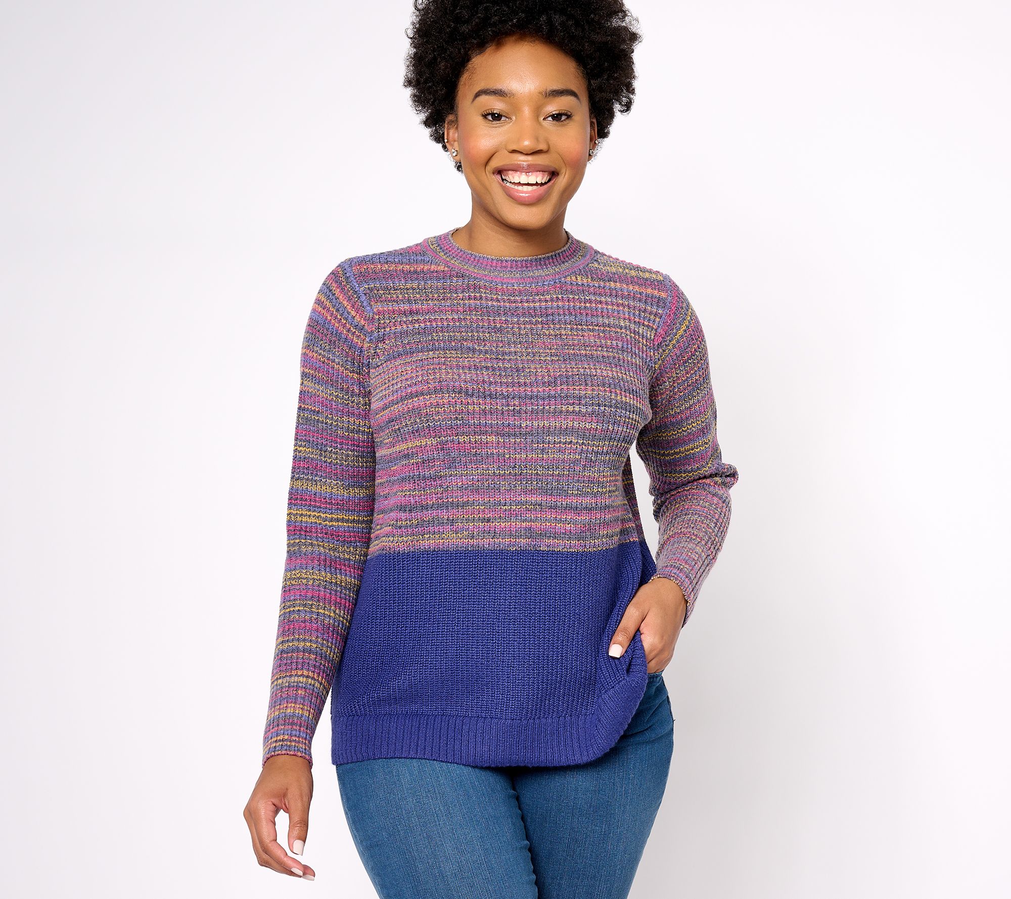 "As Is" LOGO by Lori Goldstein Mock Neck Long Sleeve Sweater