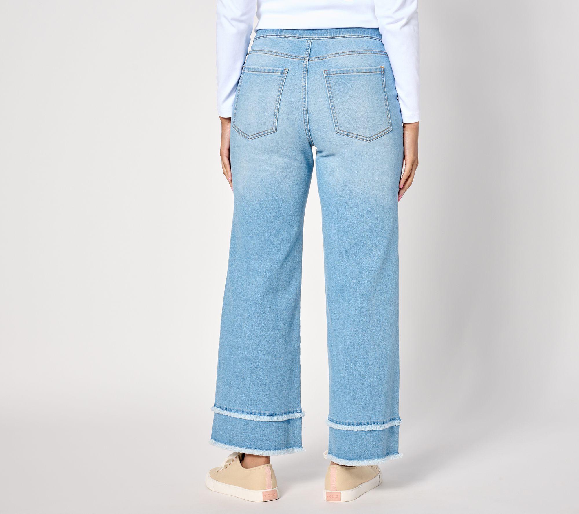 Isaac Mizrahi Live! Tall True Denim Indigo Pull On Wide Leg Jeans - QVC.com