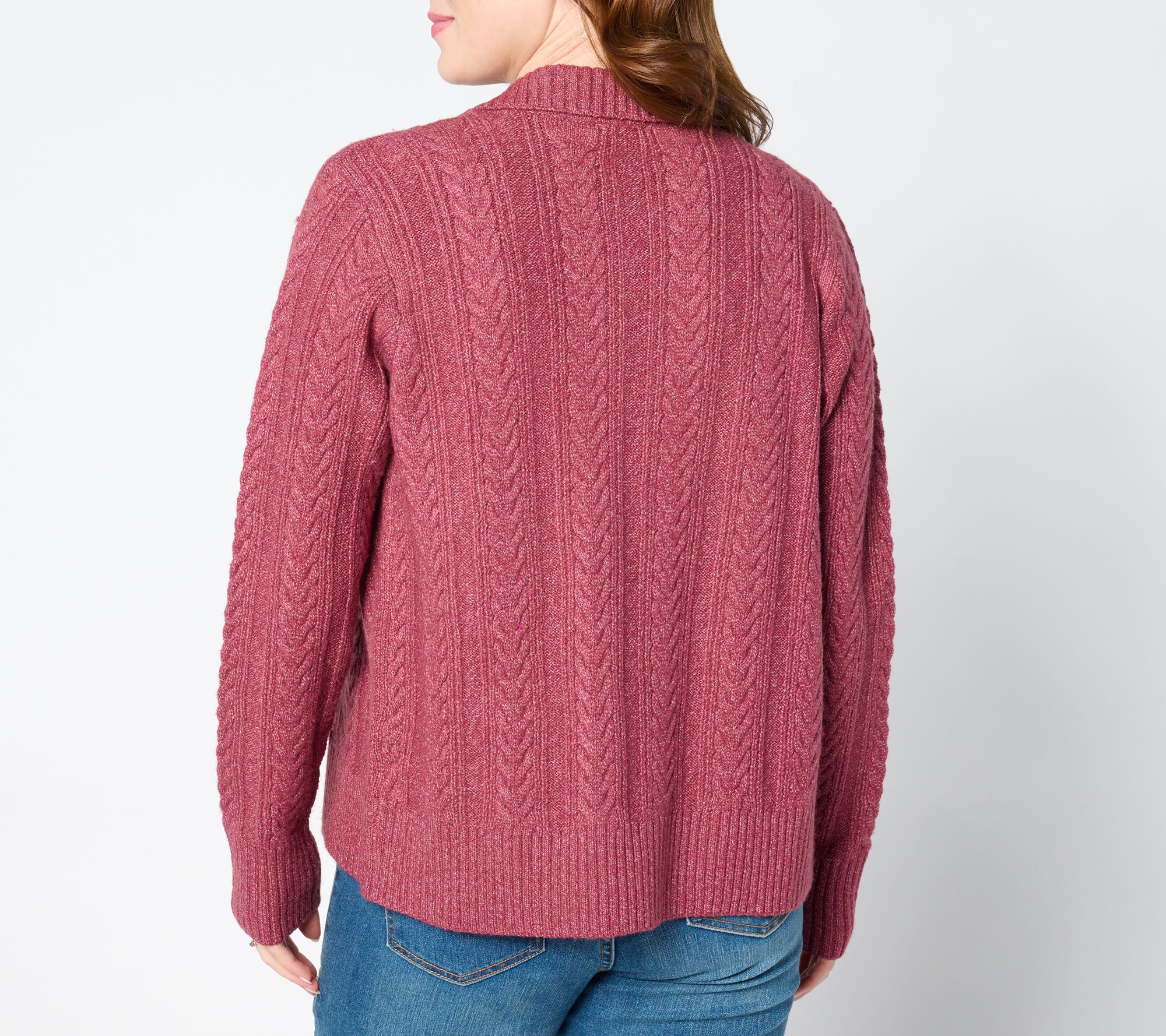 LOGO Life by Lori Goldstein Zip-Up Sweater