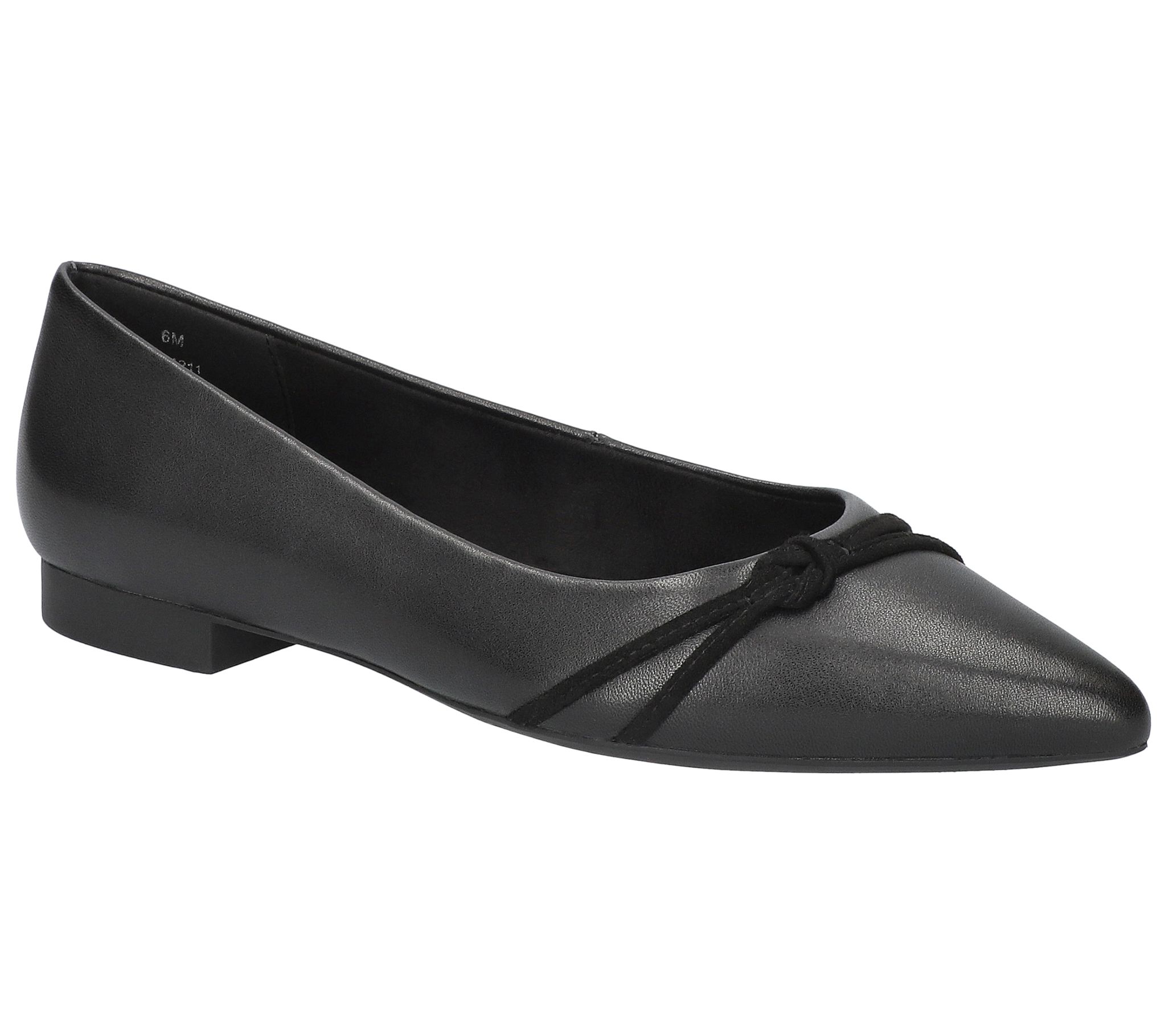 Bella Vita Pointed Toe Leather/Suede Flats-Rhea