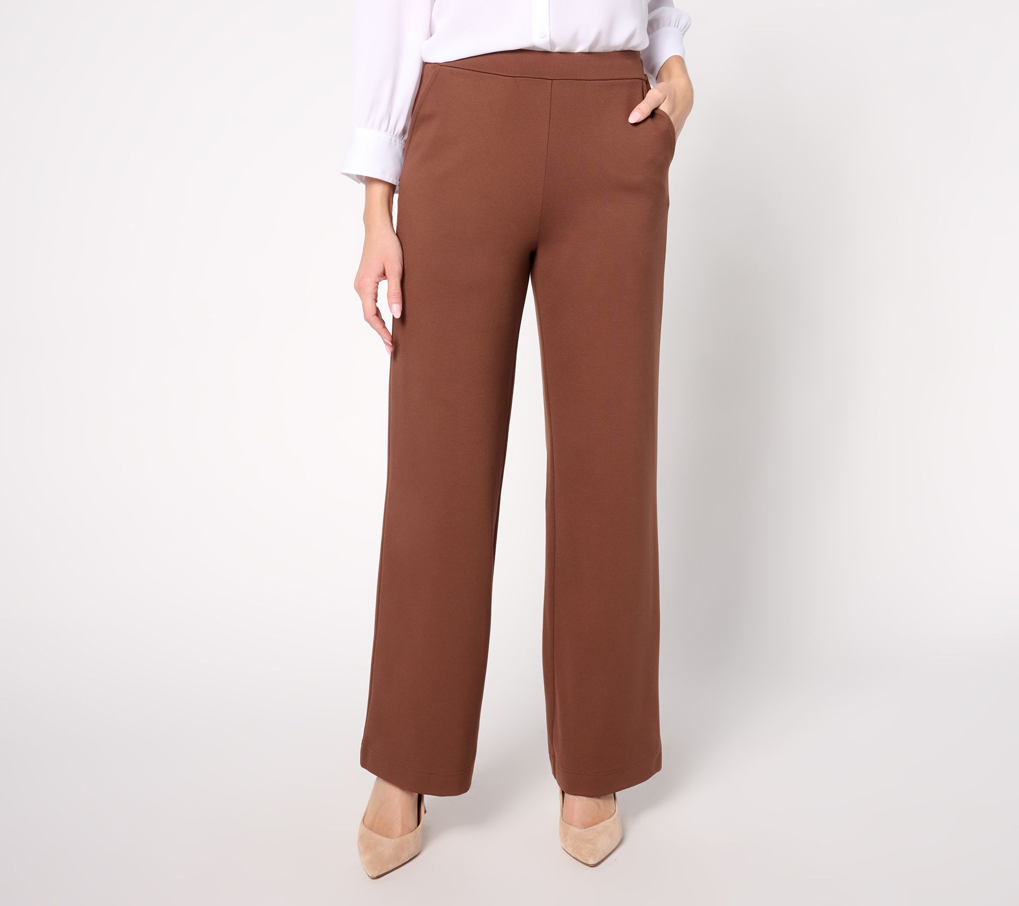 Joan Rivers Petite Pull-On Ponte Trouser Pant