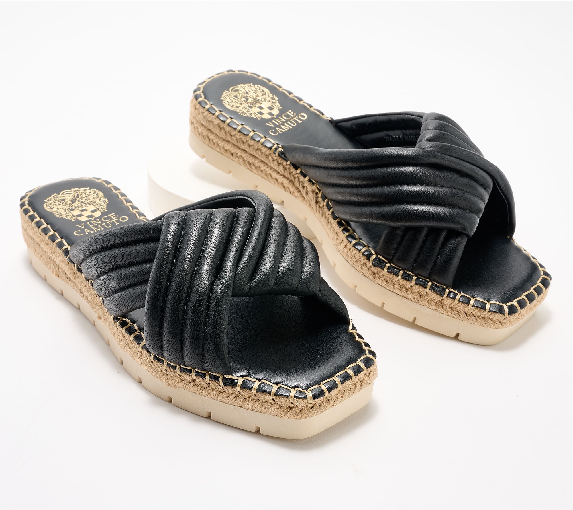 "As Is" Vince Camuto Crossband Slide Sandals - Melysa