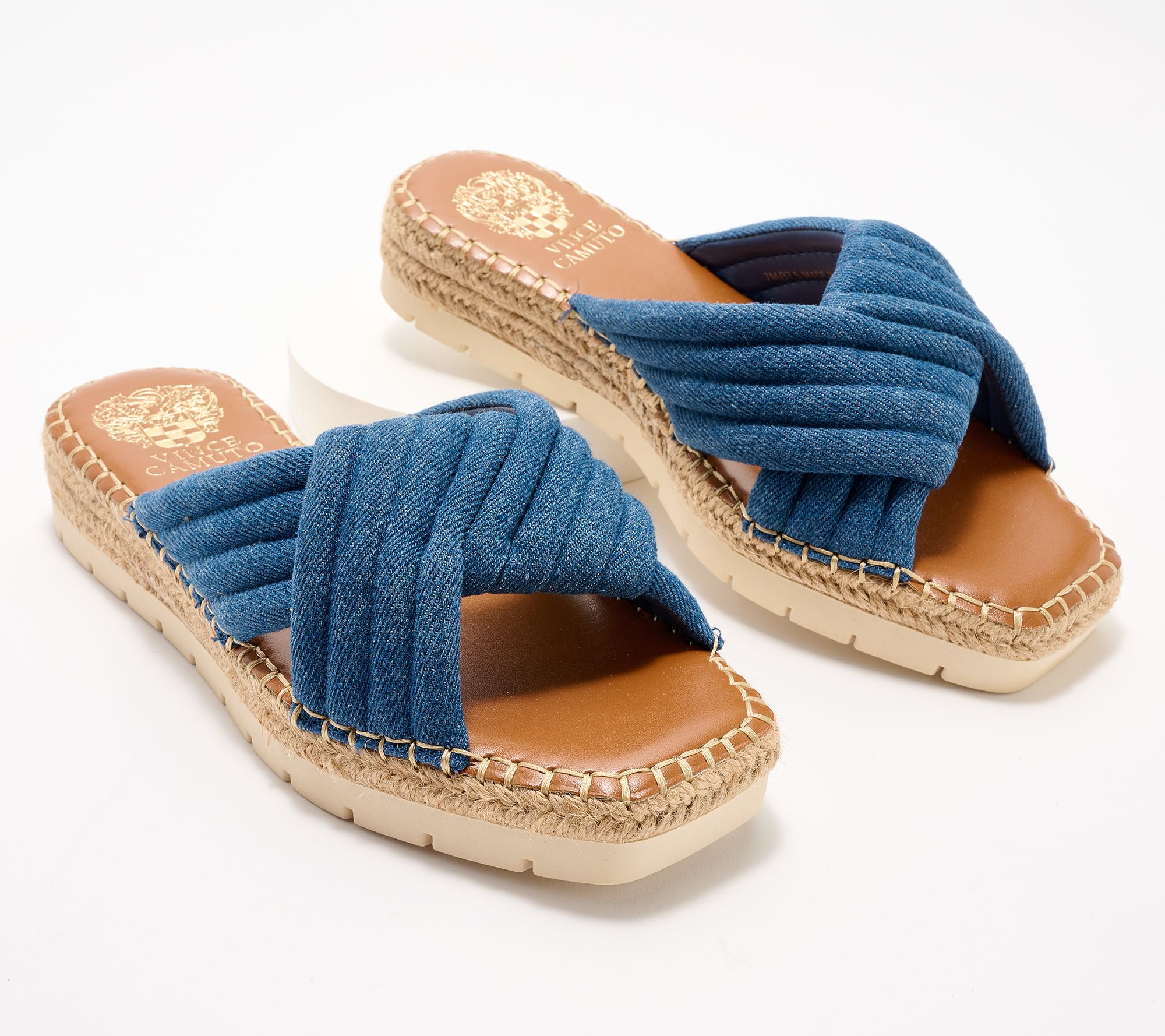 "As Is" Vince Camuto Crossband Slide Sandals - Melysa