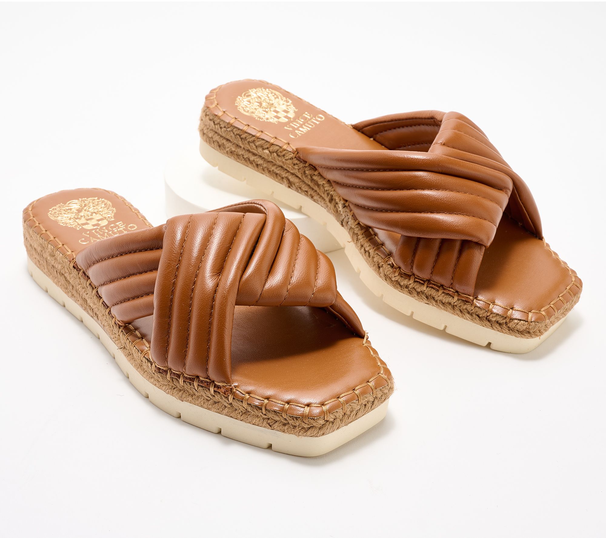 "As Is" Vince Camuto Crossband Slide Sandals - Melysa