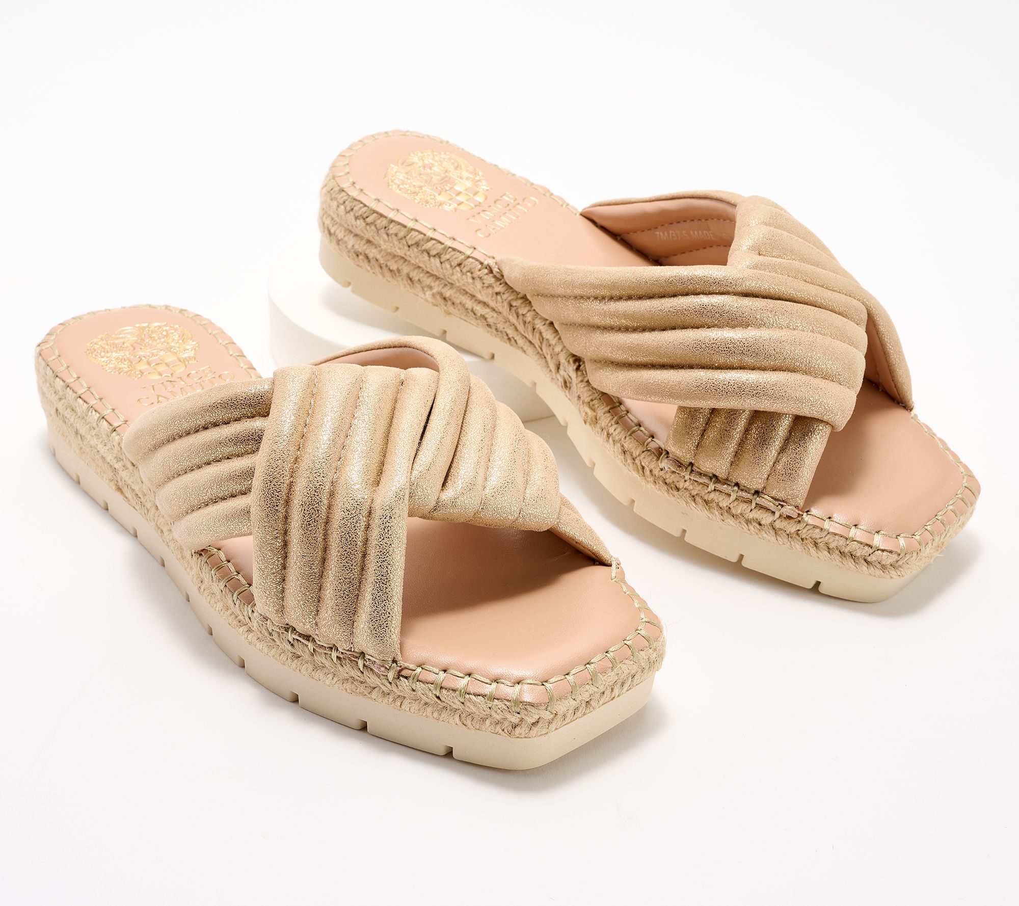 "As Is" Vince Camuto Crossband Slide Sandals - Melysa
