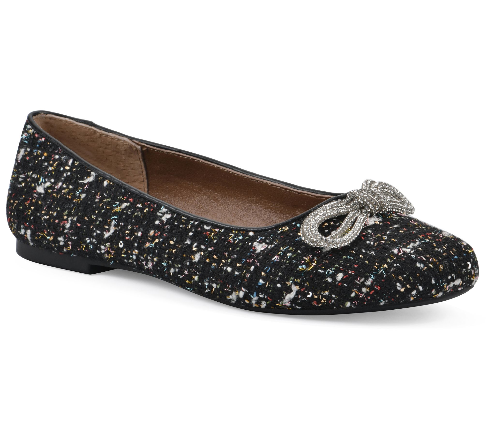 White Mountain Ballet Flat with Rhinestone Bowashimi