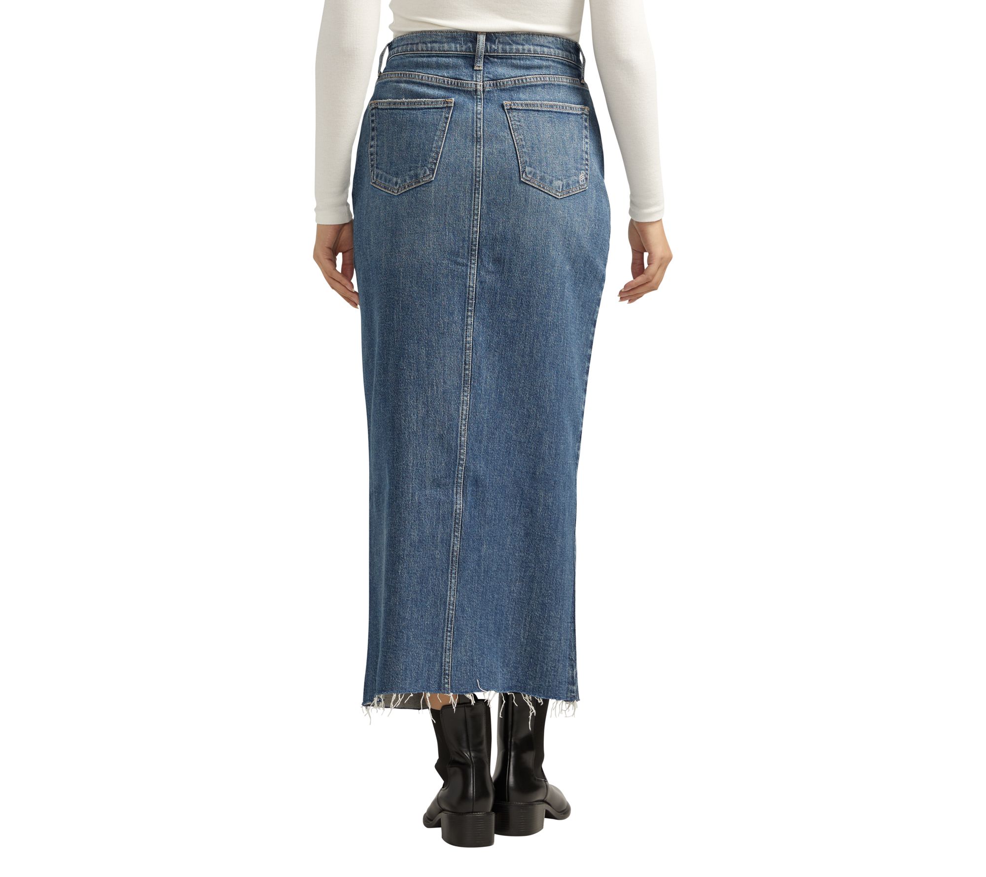 High waisted jean skirt qvc best sale