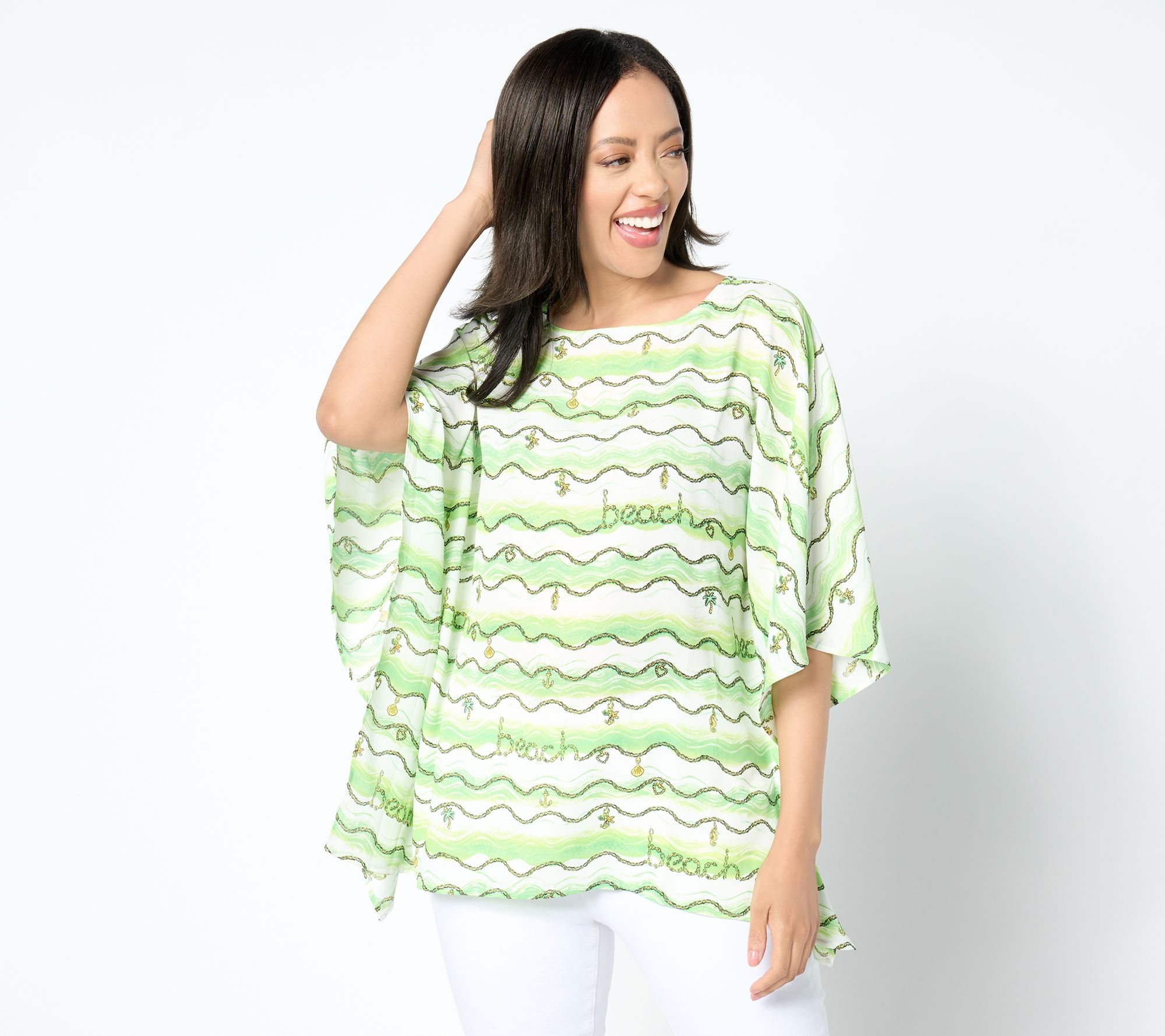 "As Is" Quacker Factory Charmed I'm Shore Butterfly Top