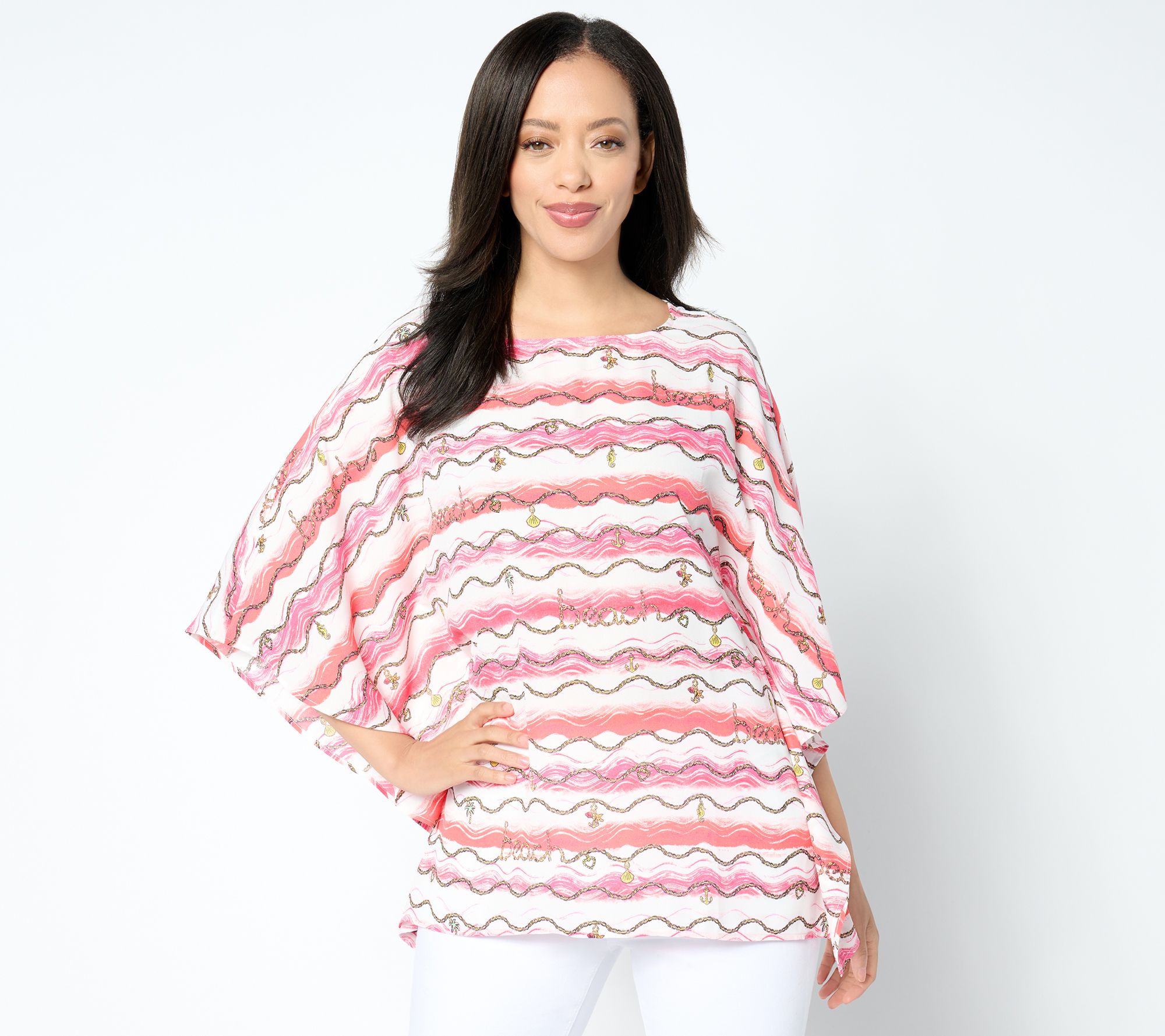 "As Is" Quacker Factory Charmed I'm Shore Butterfly Top