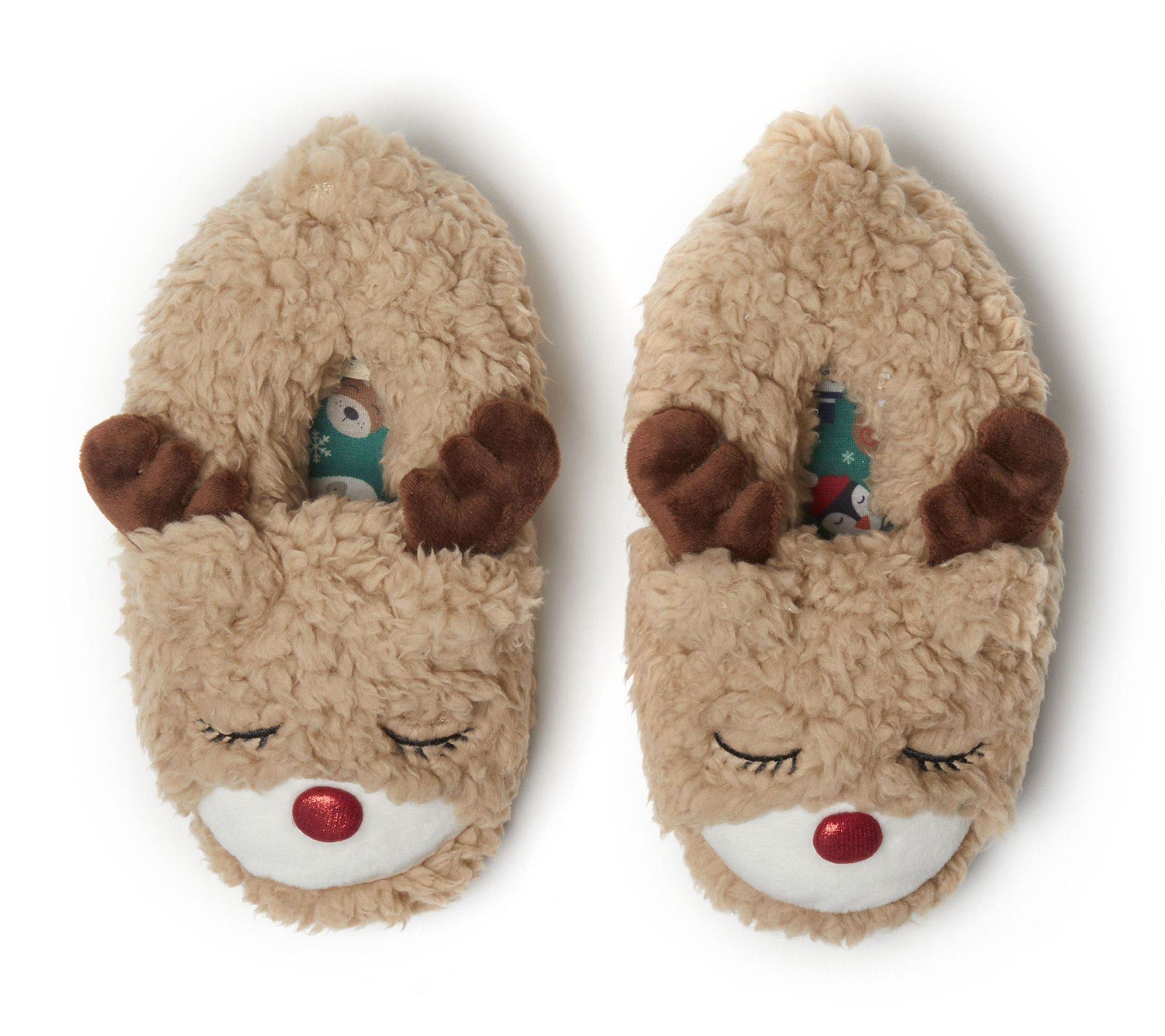 Dearfoams Kids Matching Christmas Holiday Critter Slipper