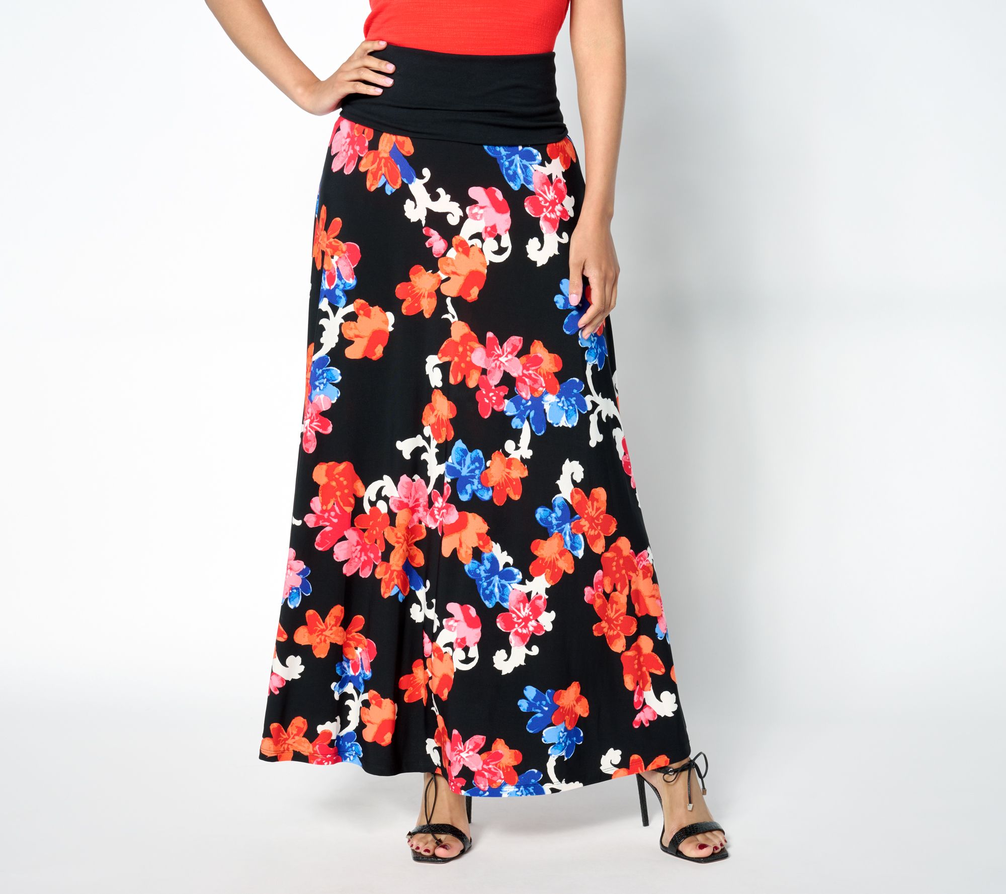 "As Is" Attitudes by Renee Petite Printed Como Jersey Skirt