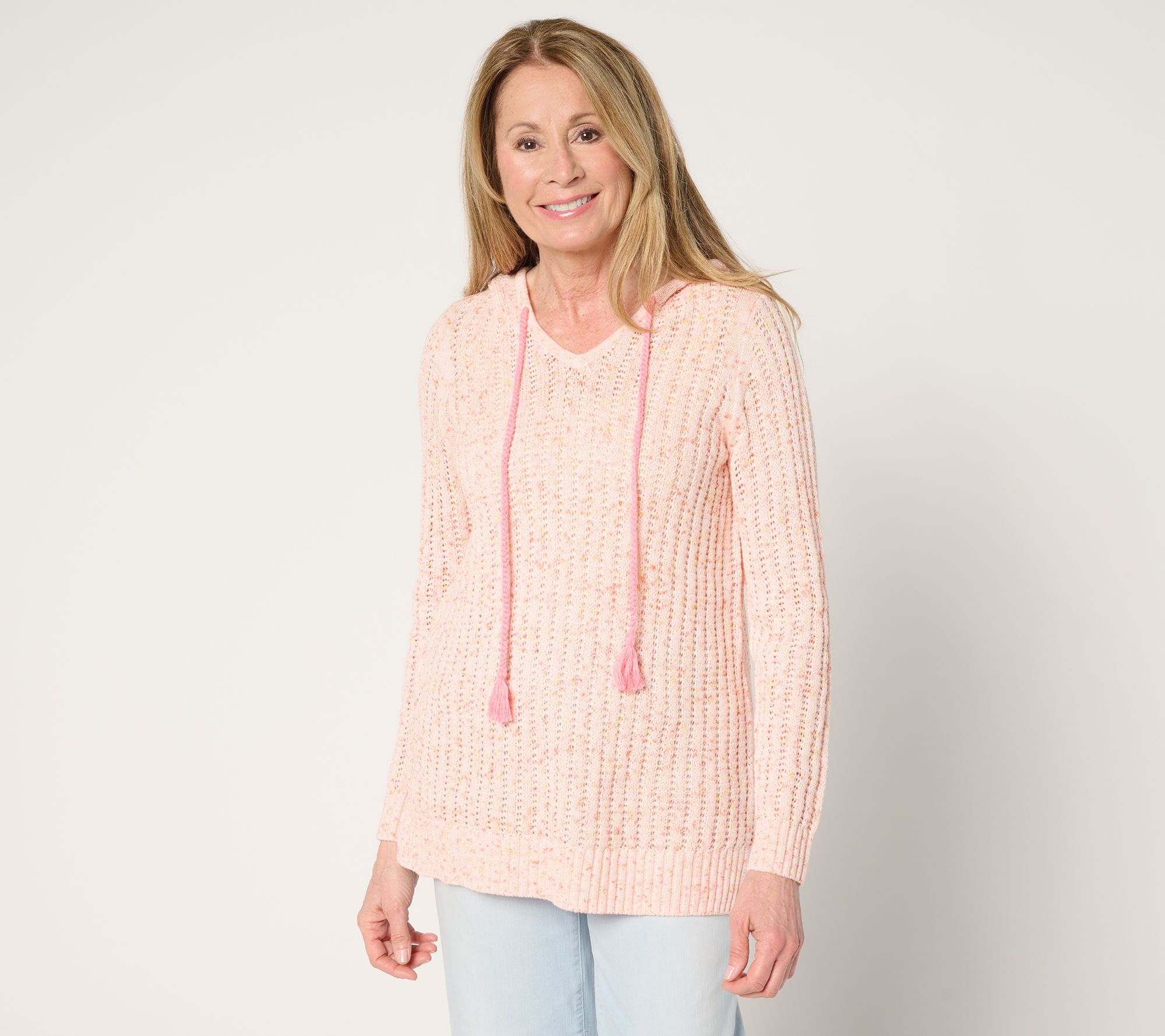 Belle Boho by Kim Gravel Rainbow Yarn Braided Tassel Hoodie
