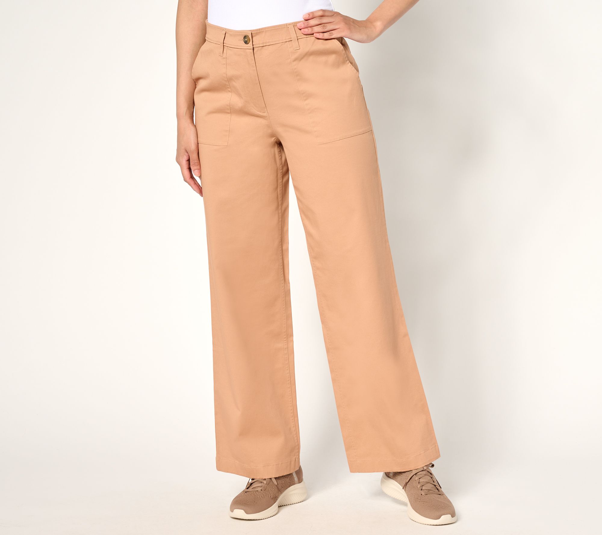 Martha Stewart Signature Petite Twill Wide Leg Pants
