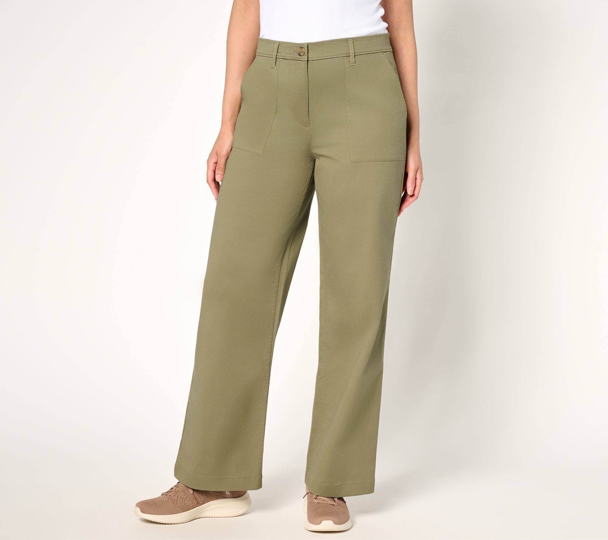 Martha Stewart Signature Petite Twill Wide Leg Pants