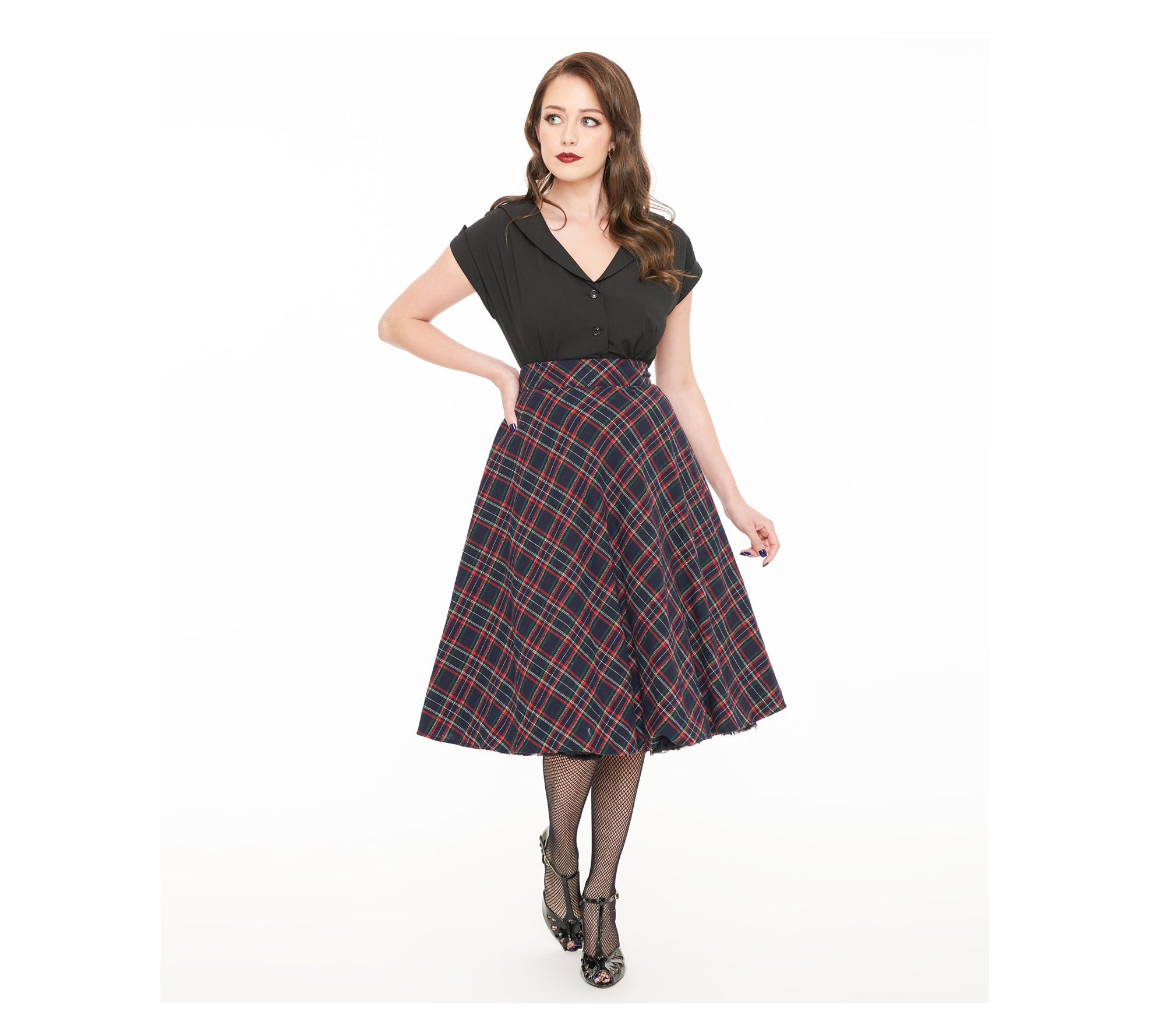 Unique Vintage 1950s High Waist Vivien Swing Skirt