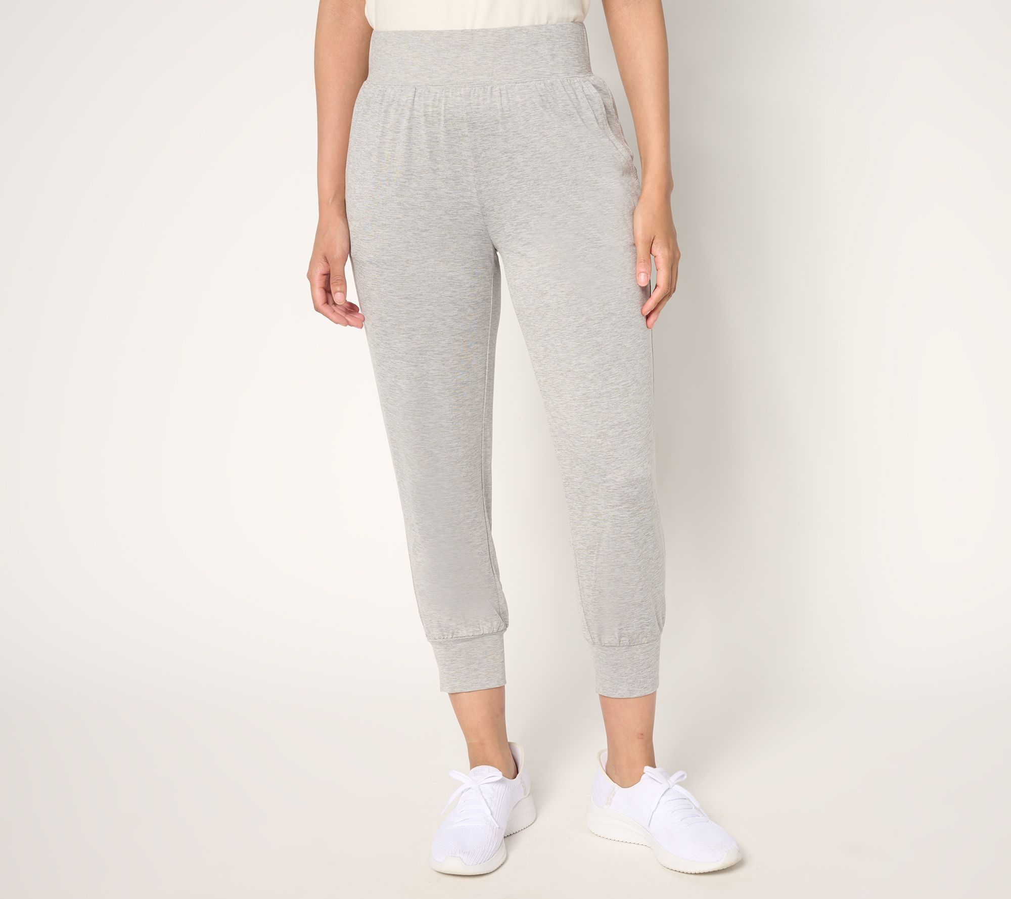 Denim & Co. Active Petite Cool to the Touch Jersey Crop Joggers