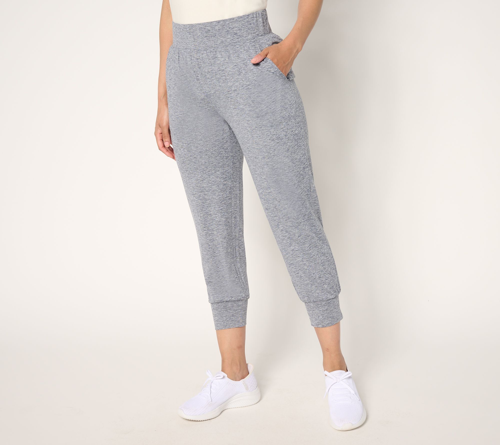 Denim & Co. Active Petite Cool to the Touch Jersey Crop Joggers