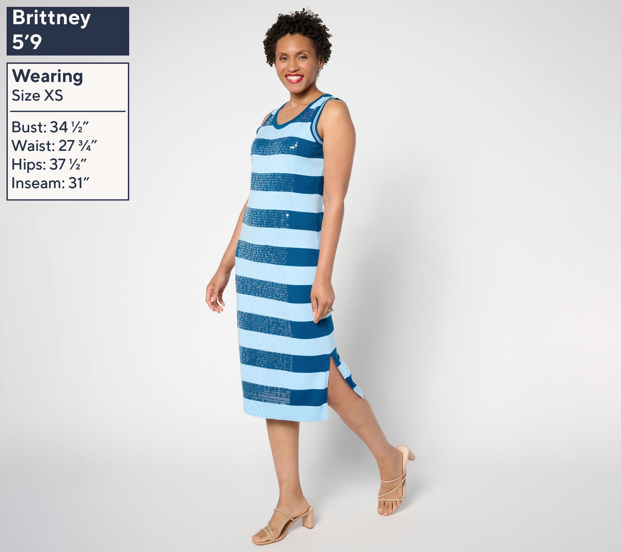 Isaac Mizrahi Live! Sequin Stripe Sleeveless Maxi Dress - QVC.com