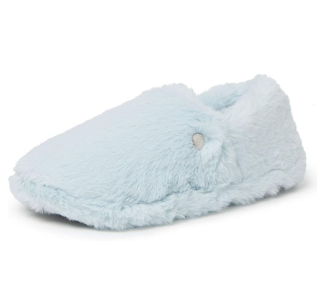 Dearfoams Women's Memory Foam Fuzzy Closed BackSlipper -Ellie