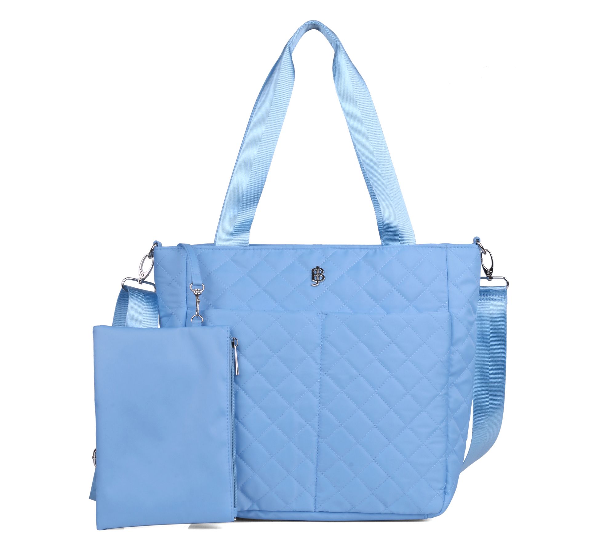 Julia Buxton Quilted Nylon Tote With Wristlet