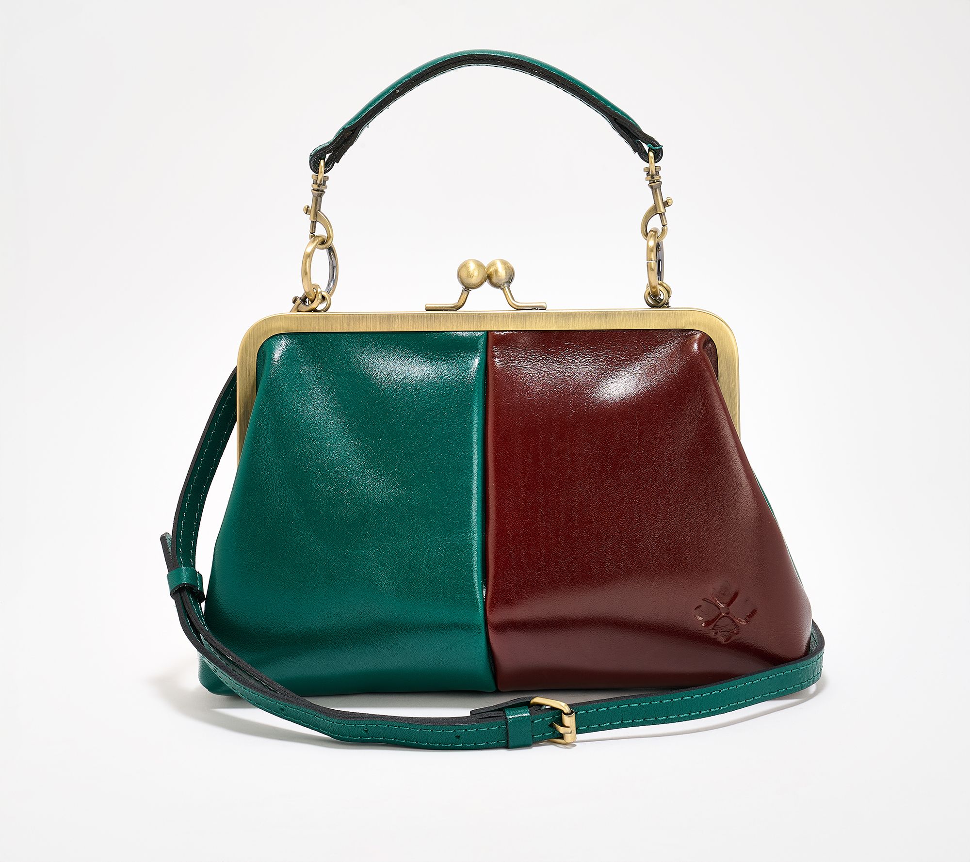 Patricia Nash Vione Leather Colorbock Frame Crossbody