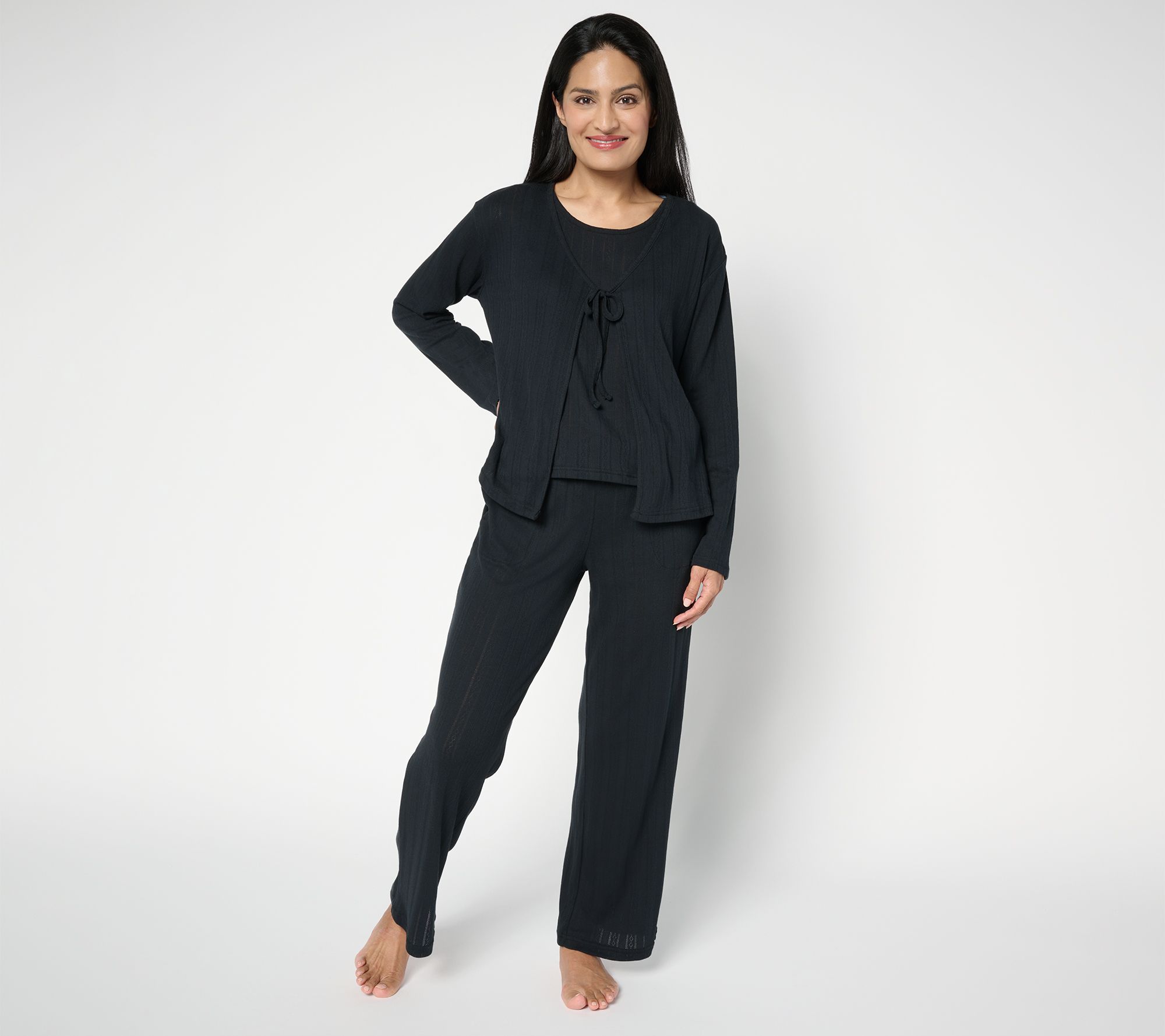 "As Is" MUK LUKS Pointelle 3-Piece Lounge Set