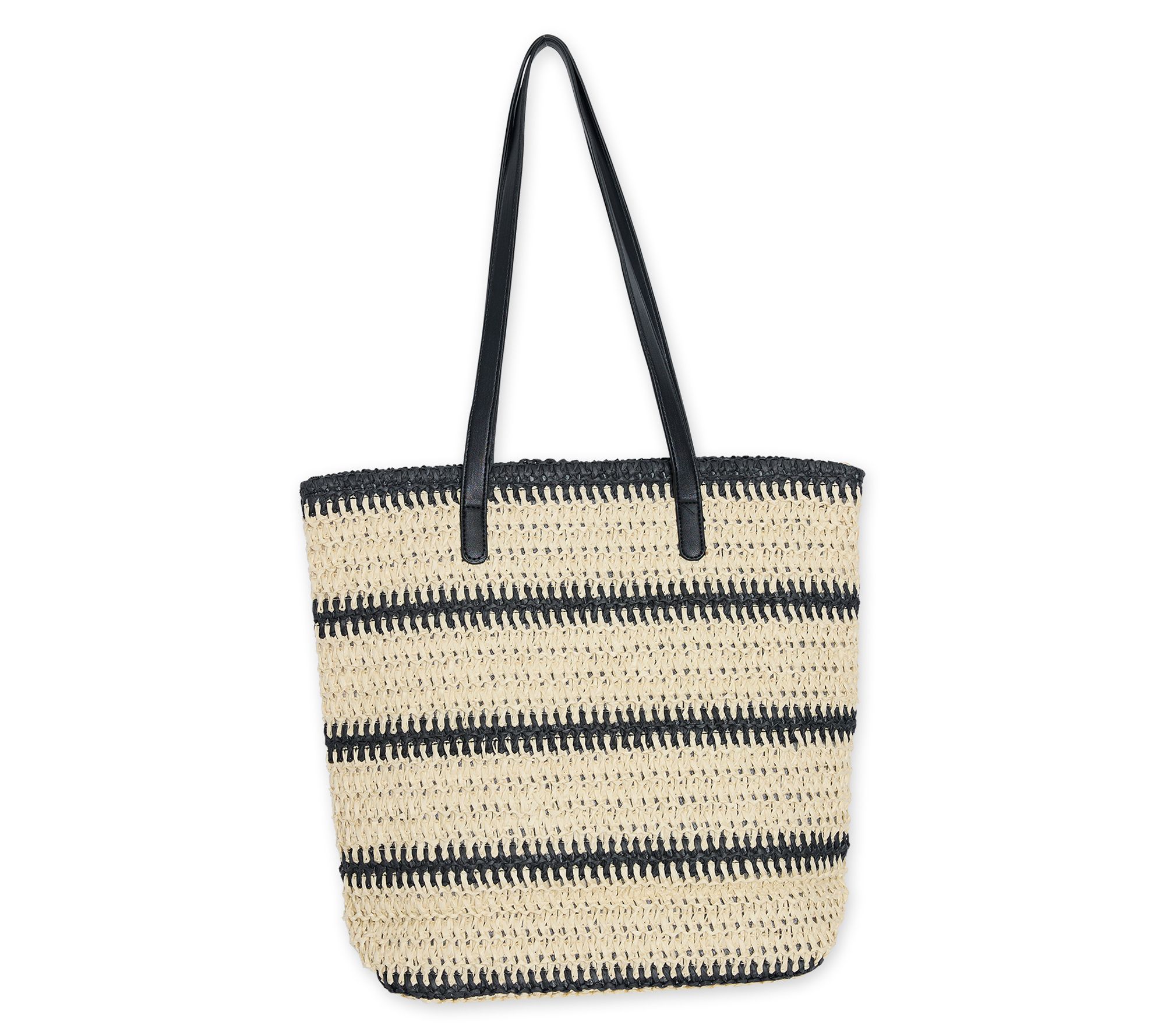 Hadley Wren Lulu Straw Zip Top Tote Bag