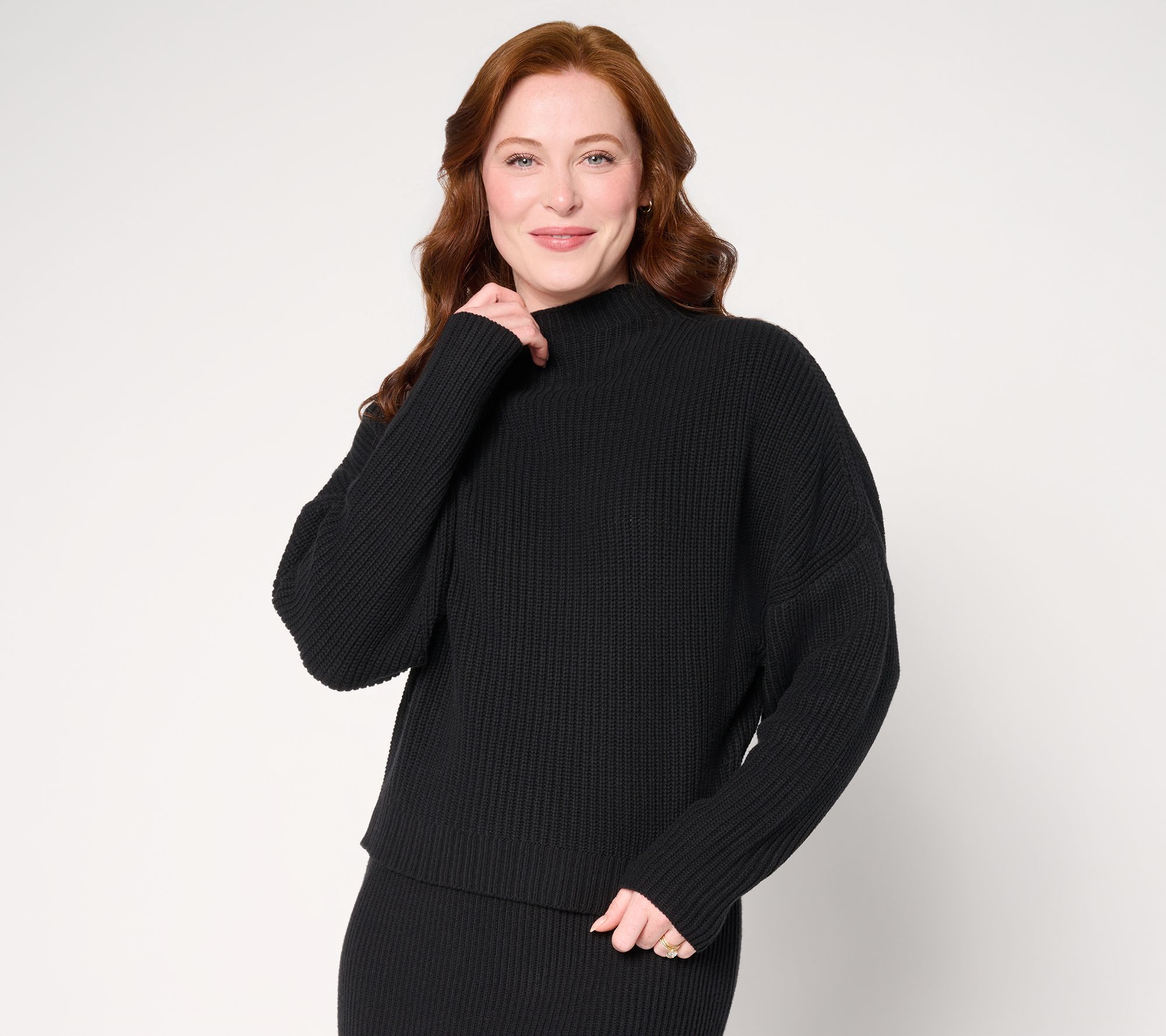 Carla Rockmore Collection Dolman Sleeve Mockneck Sweater