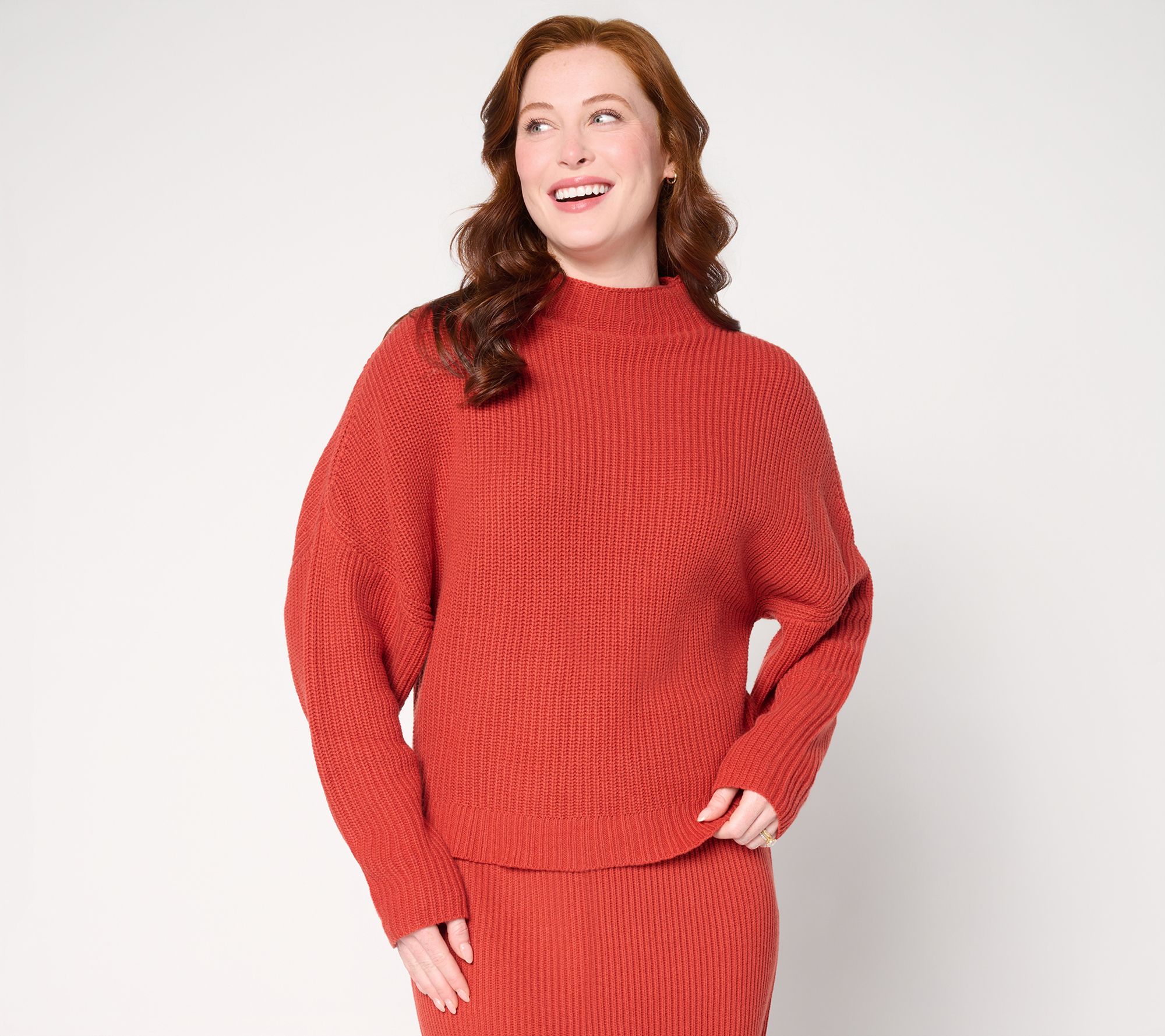 Carla Rockmore Collection Dolman Sleeve Mockneck Sweater