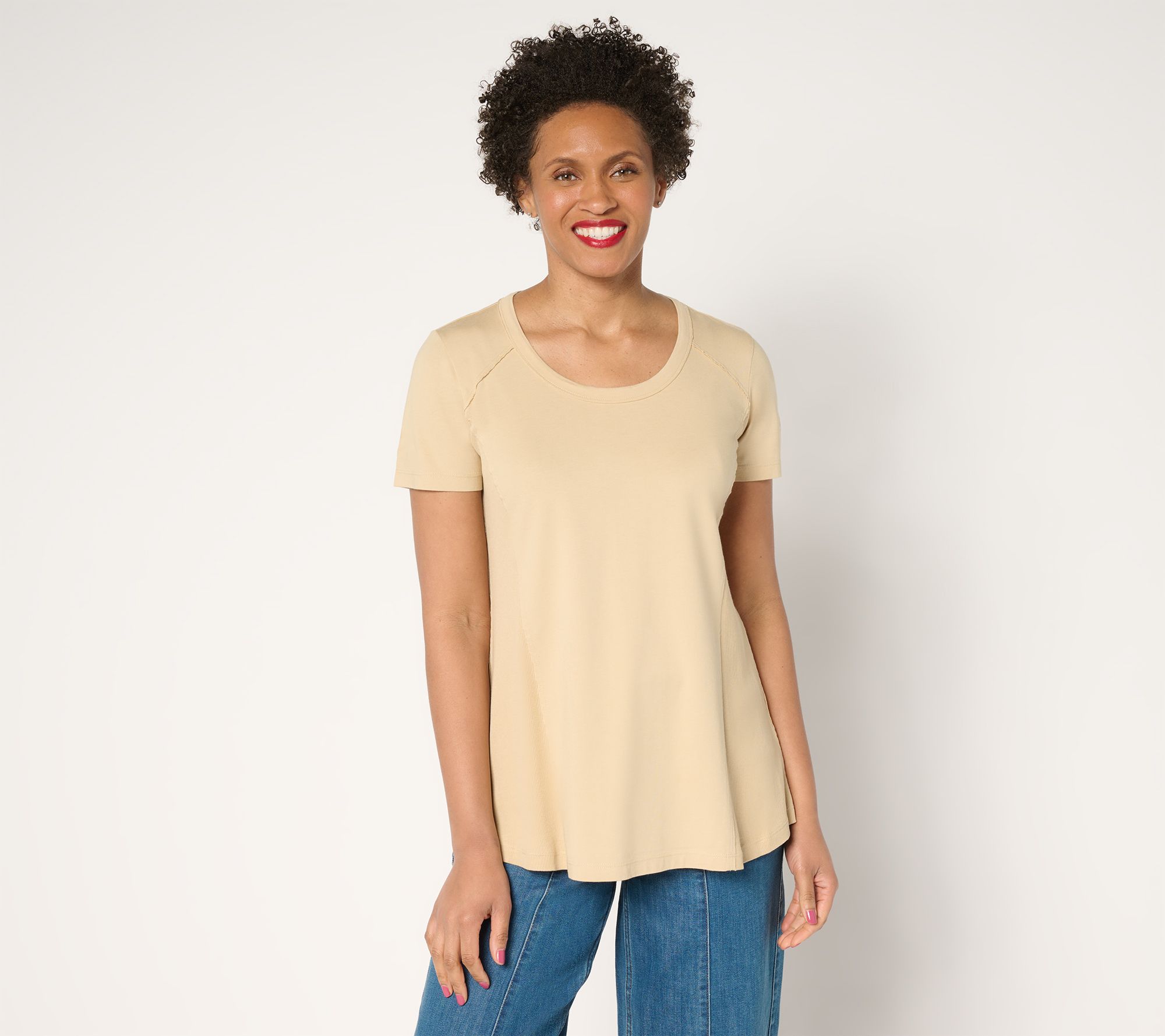 "As Is" LOGO Principles by Lori Goldstein Mix Media Side Seam Tee