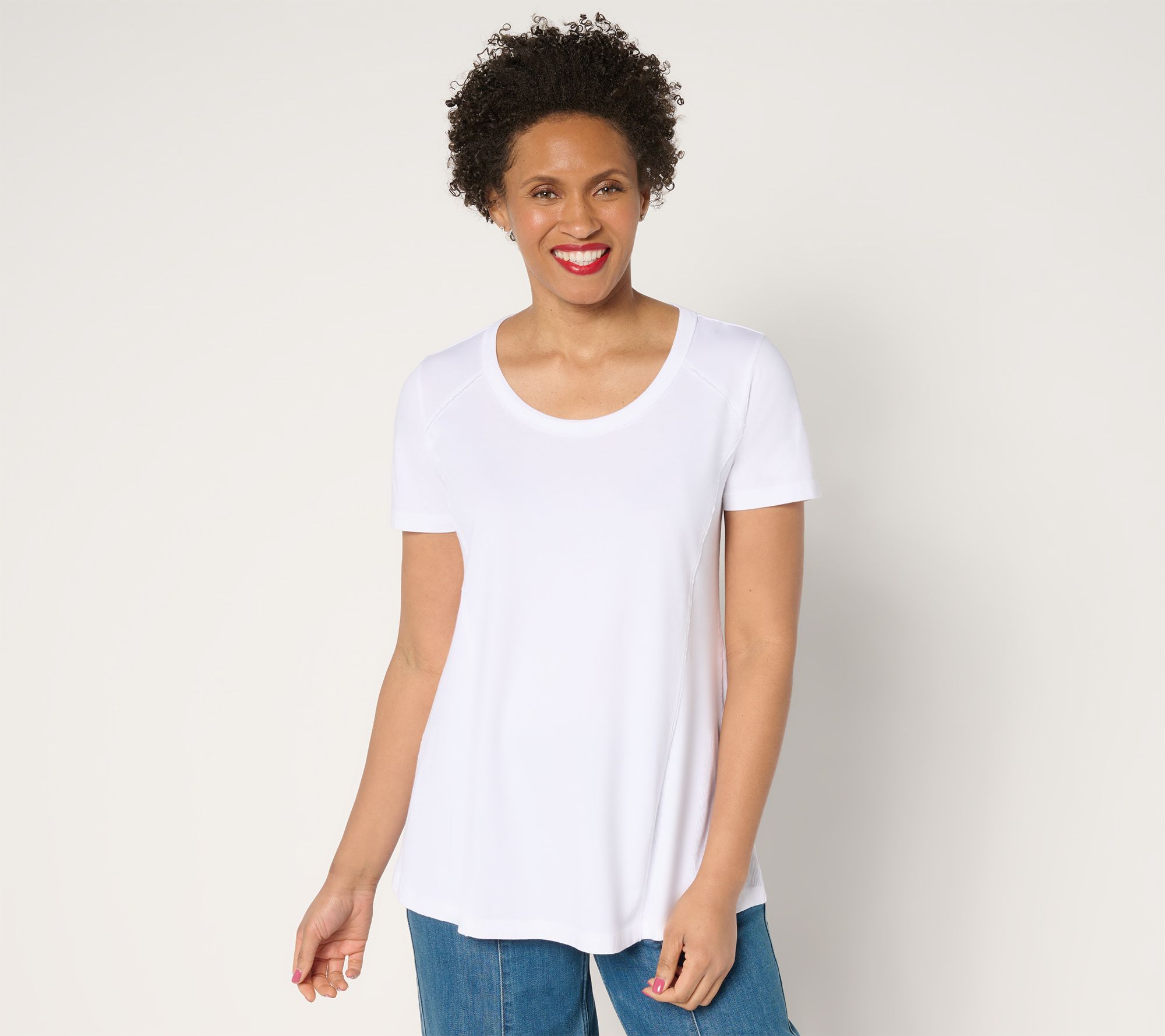 "As Is" LOGO Principles by Lori Goldstein Mix Media Side Seam Tee