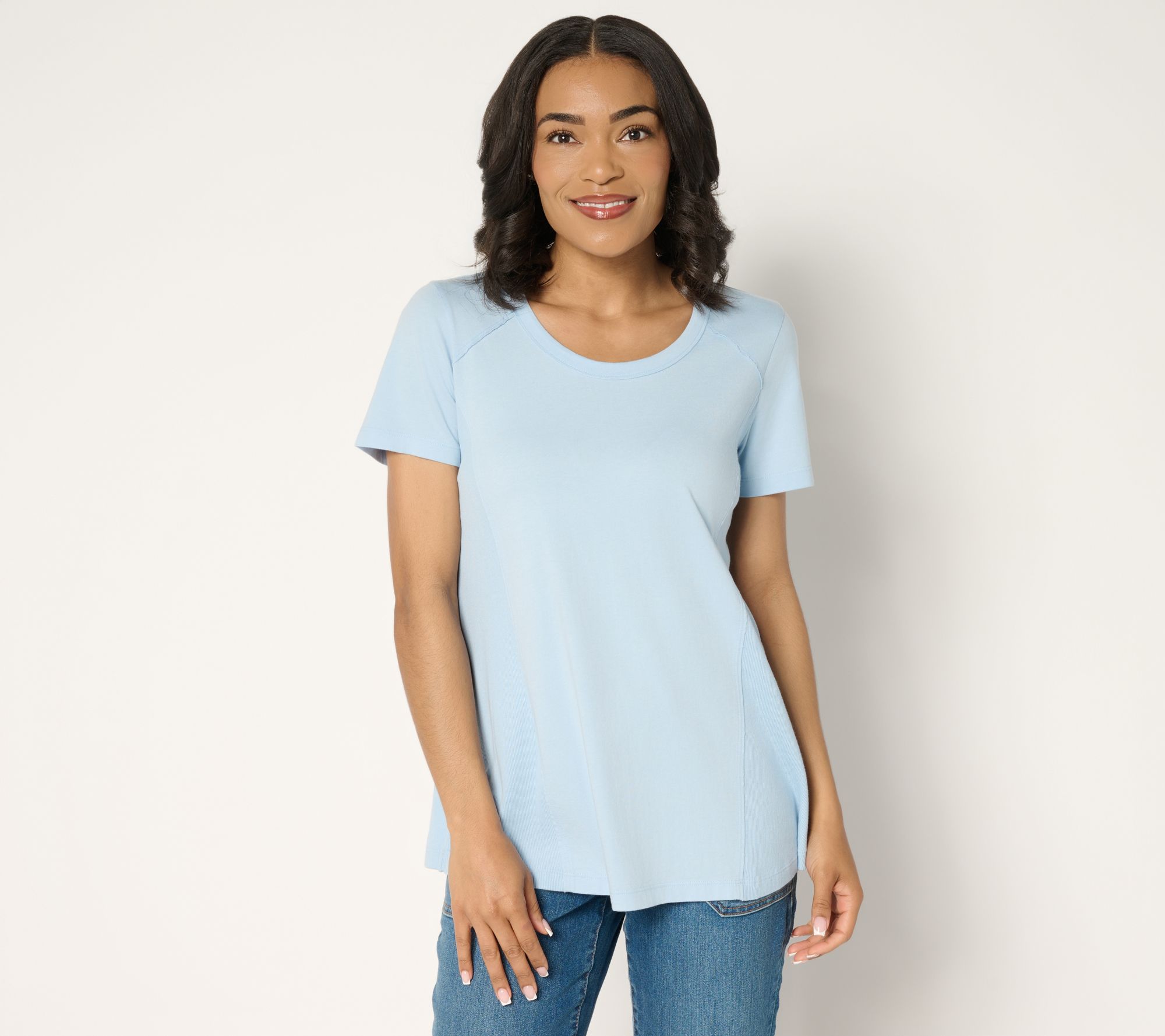 "As Is" LOGO Principles by Lori Goldstein Mix Media Side Seam Tee