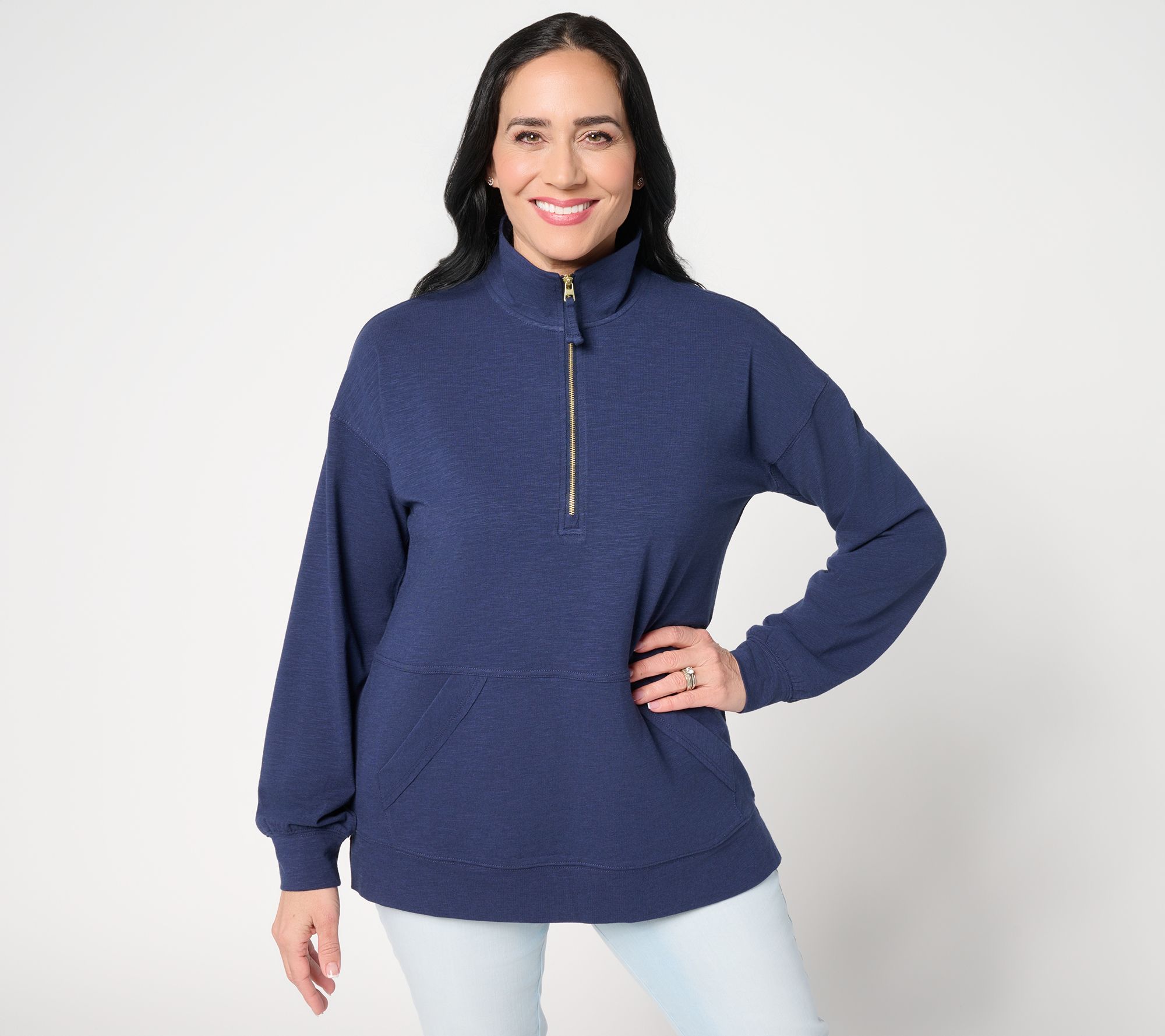"As Is" Belle by Kim Gravel Half Zip Kanga Top