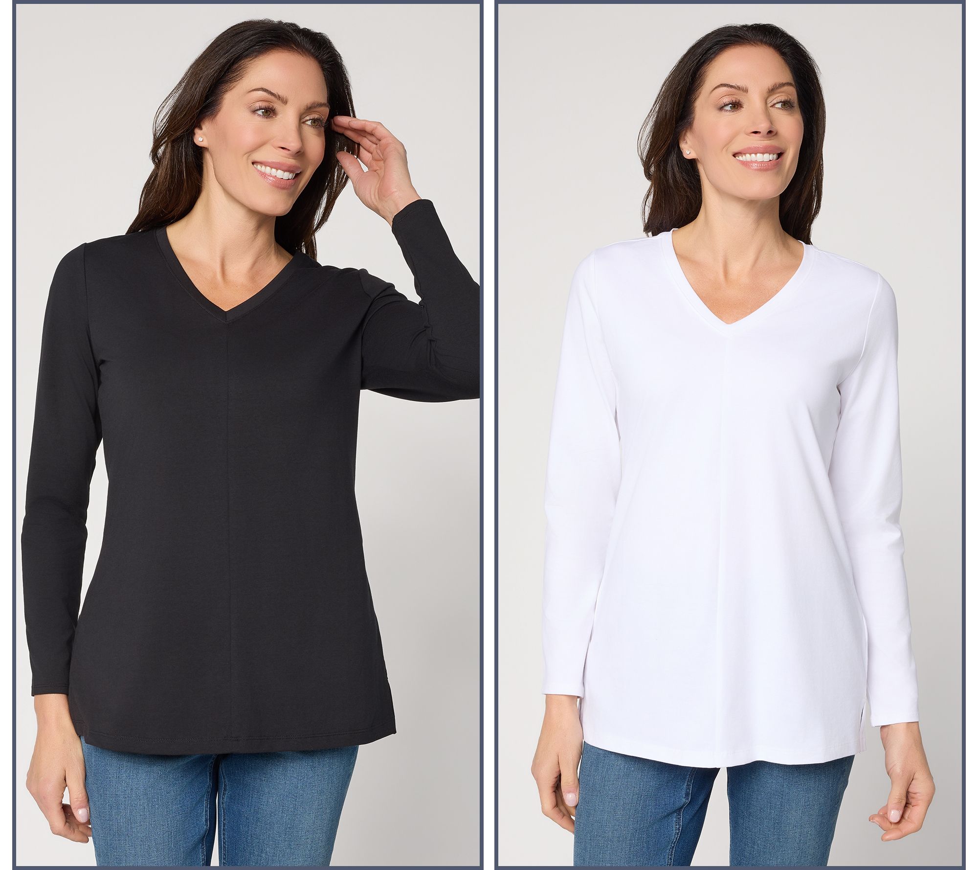 Denim & Co. Essentials Regular Perfect Jersey 2-Pack Tunics