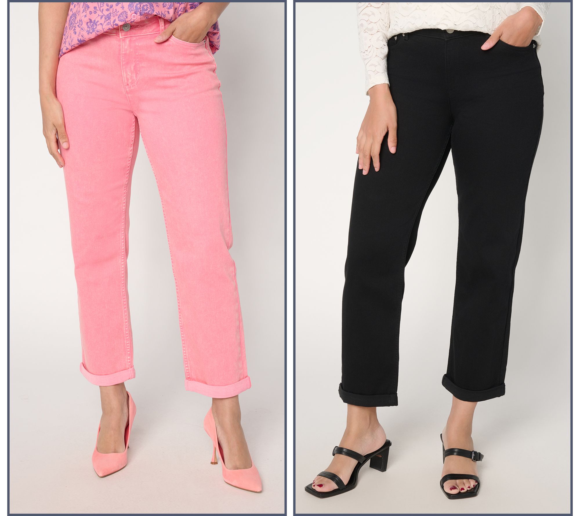 LOGO by Lori GOldstein Ankle Length Boyfriend Jeans