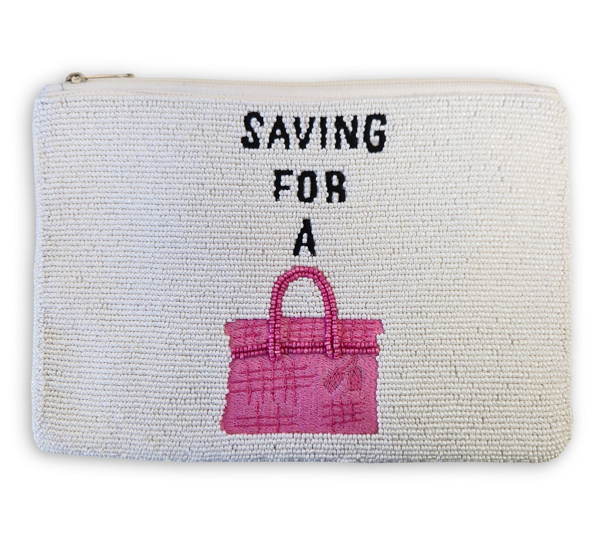 By The Edit Beaded Zip Pouch