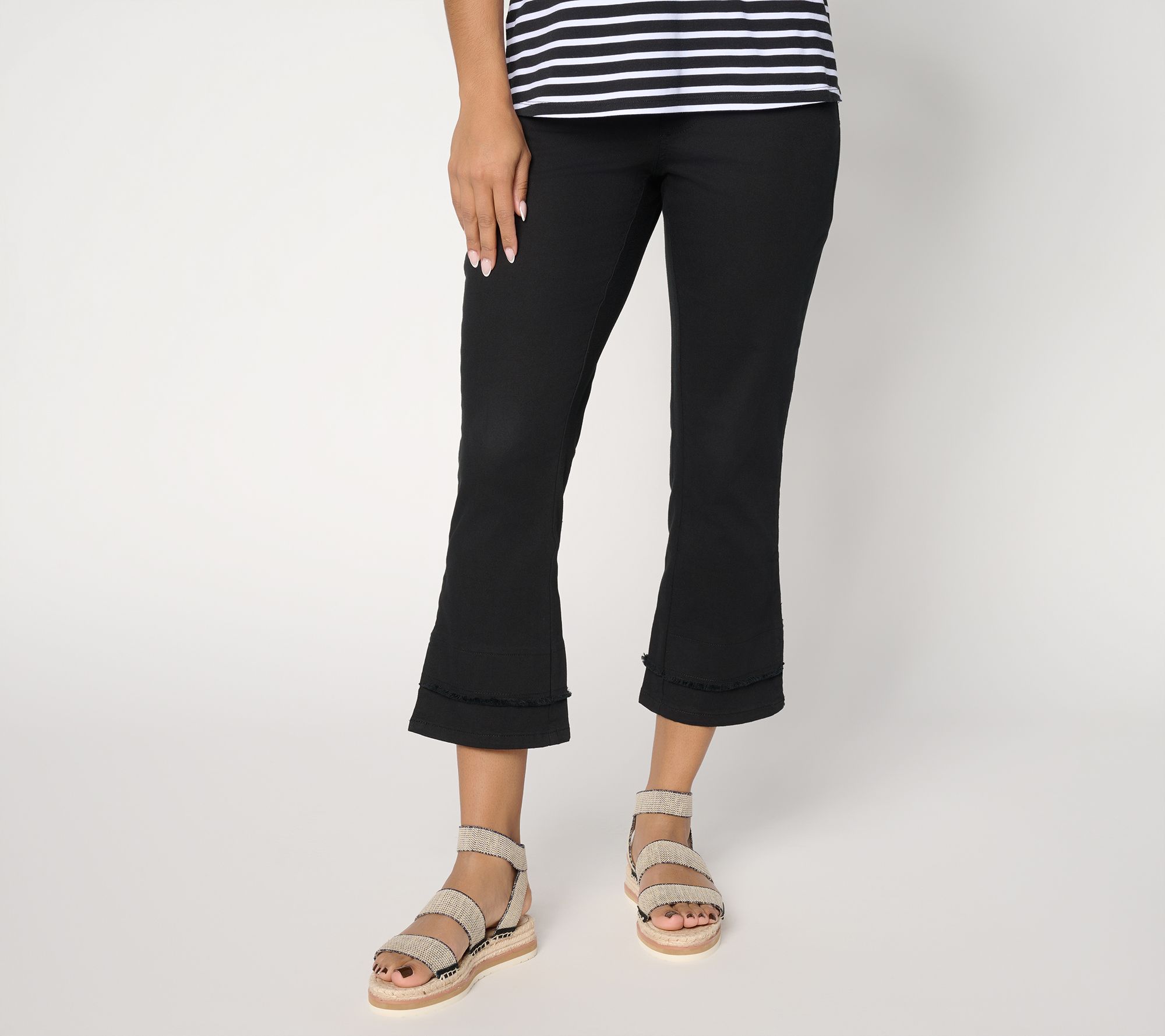 Belle by Kim Gravel Petite TripleLuxe Twill Double Hem Crop Jean