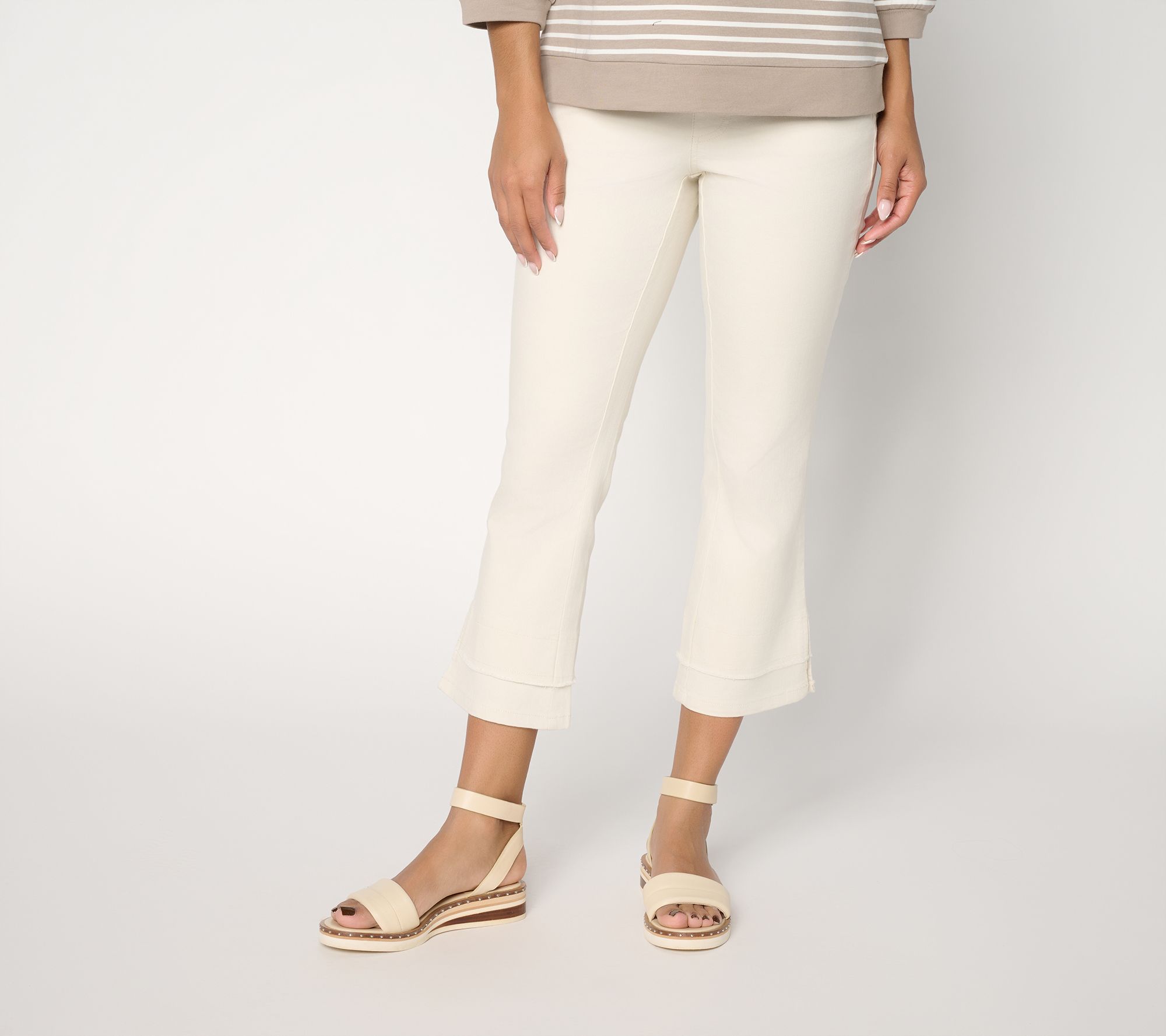 Belle by Kim Gravel Petite TripleLuxe Twill Double Hem Crop Jean