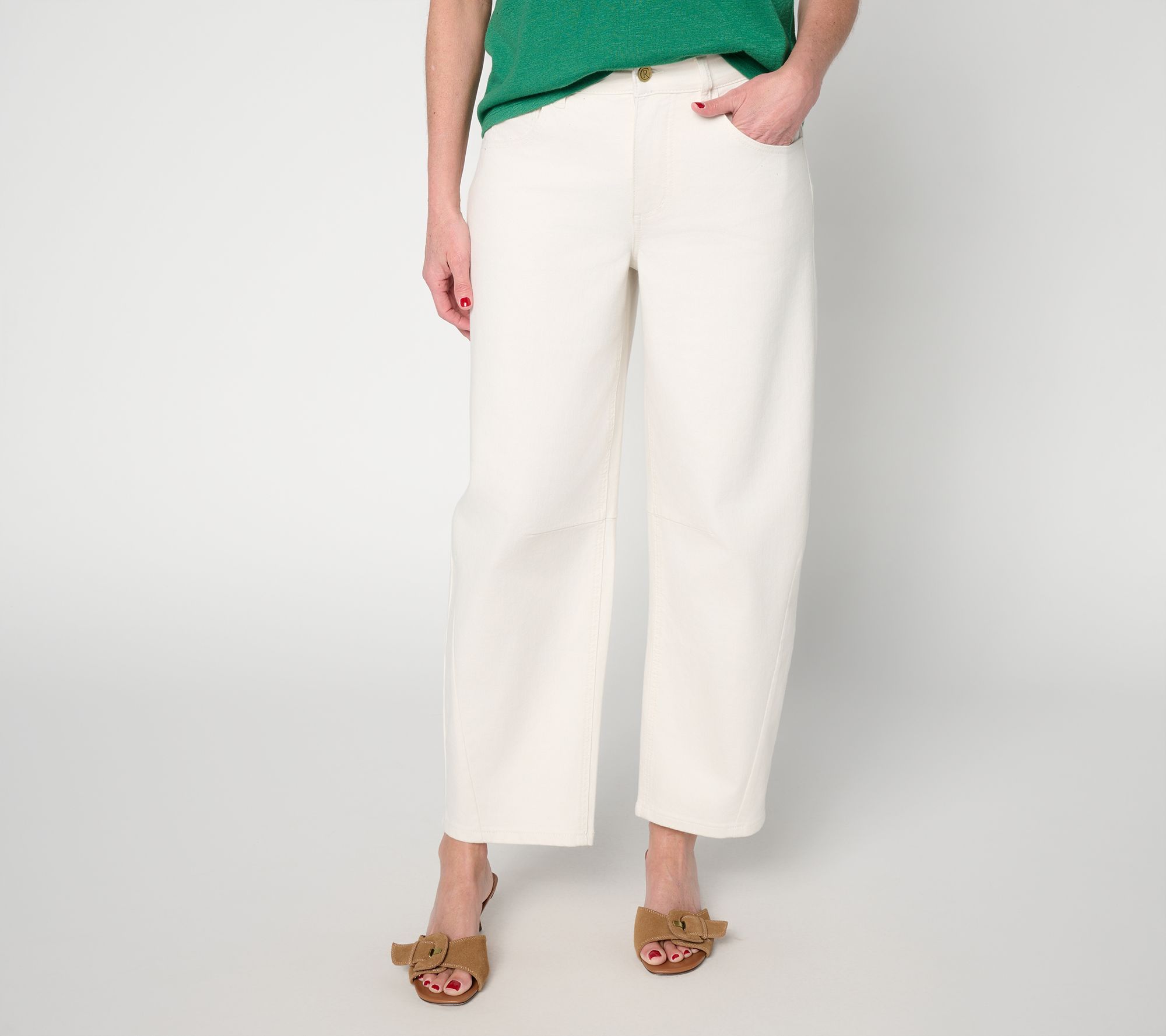 Carla Rockmore Collection Petite Barrel Leg Jeans- Color