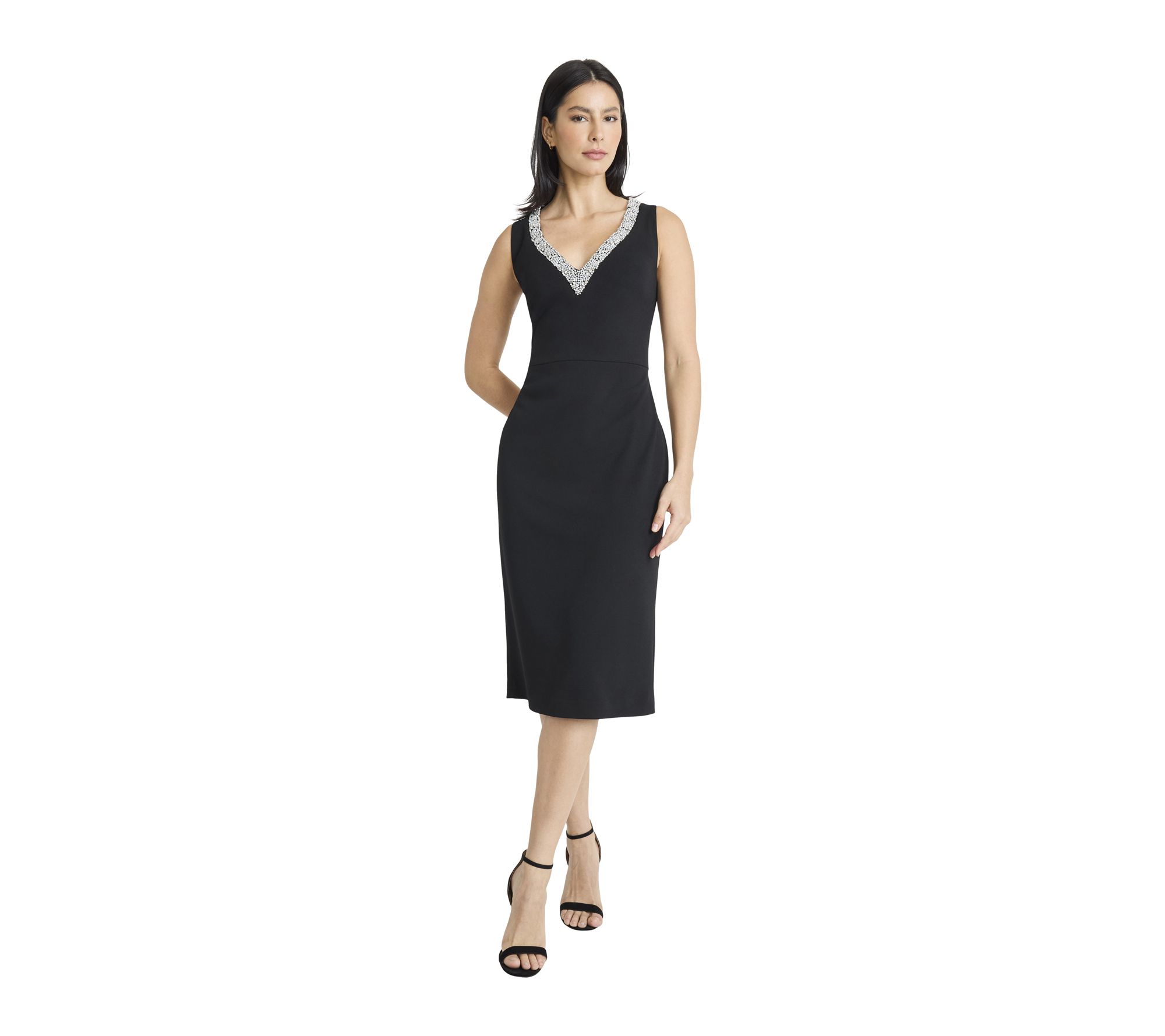 Maggy London V-Neck Midi Dress