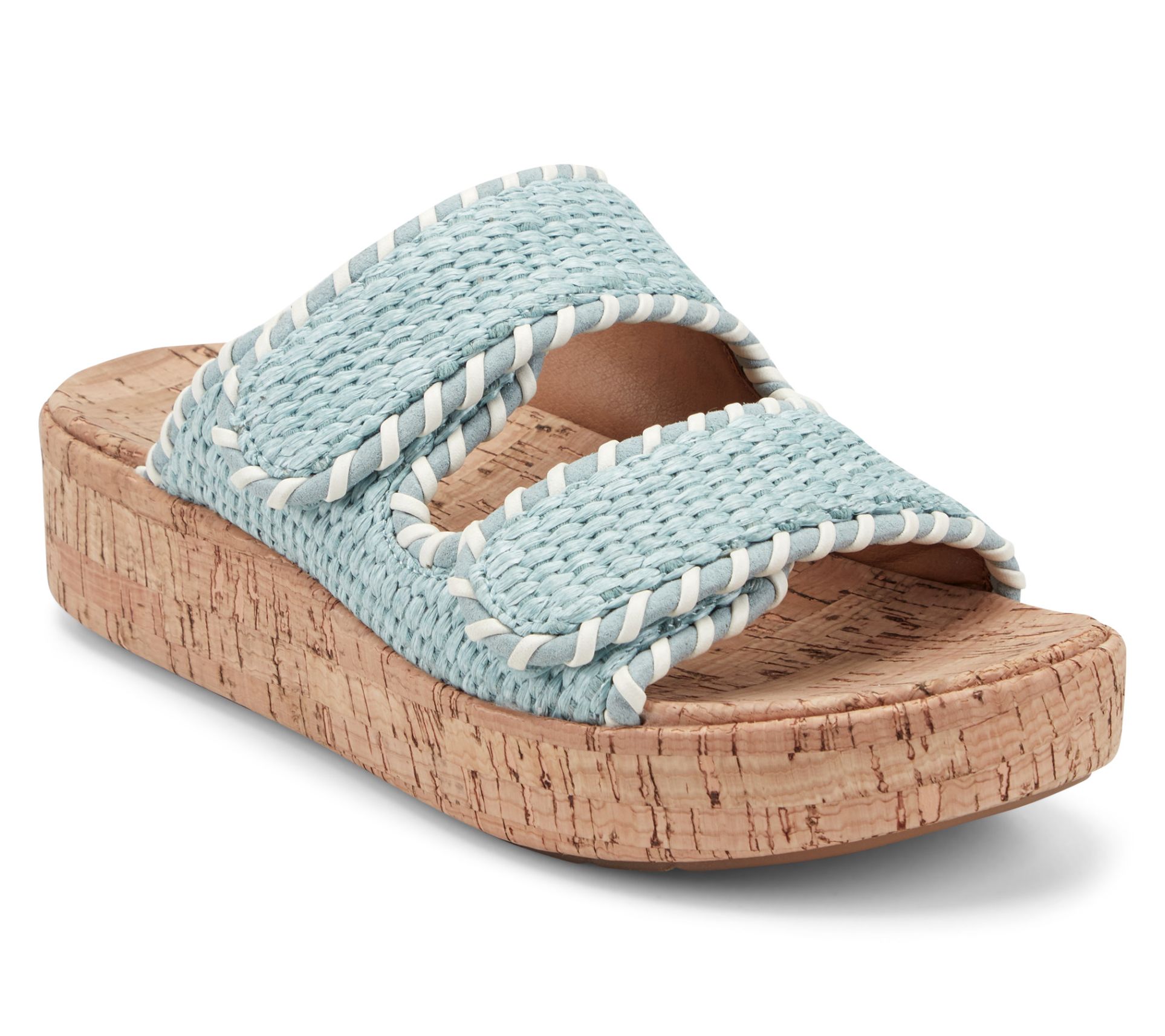 Earth Raffia Platform Slide Sandals -Sprinti