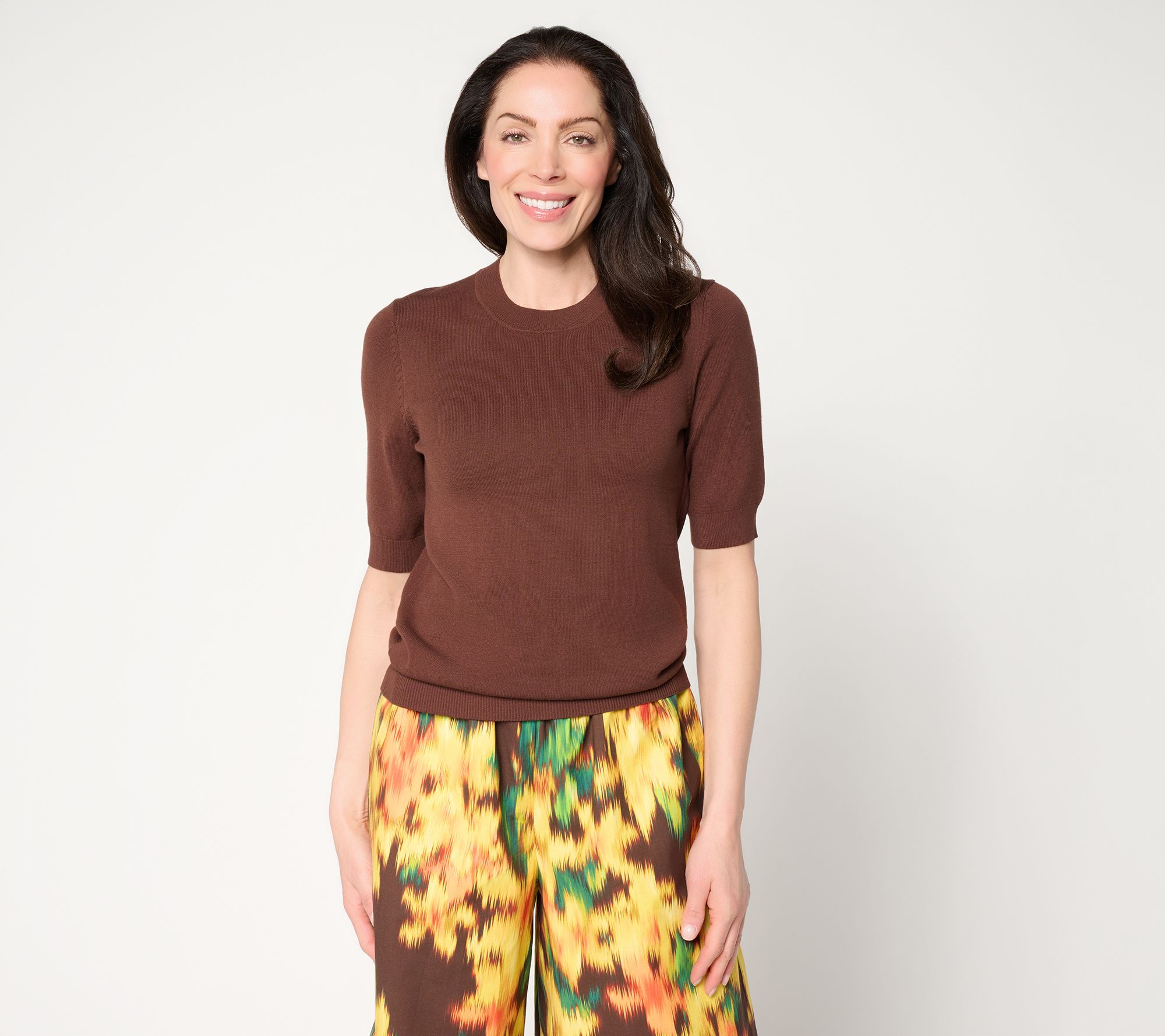 Carla Rockmore Collection All Season Yarn Elbow Sleeve Sweater