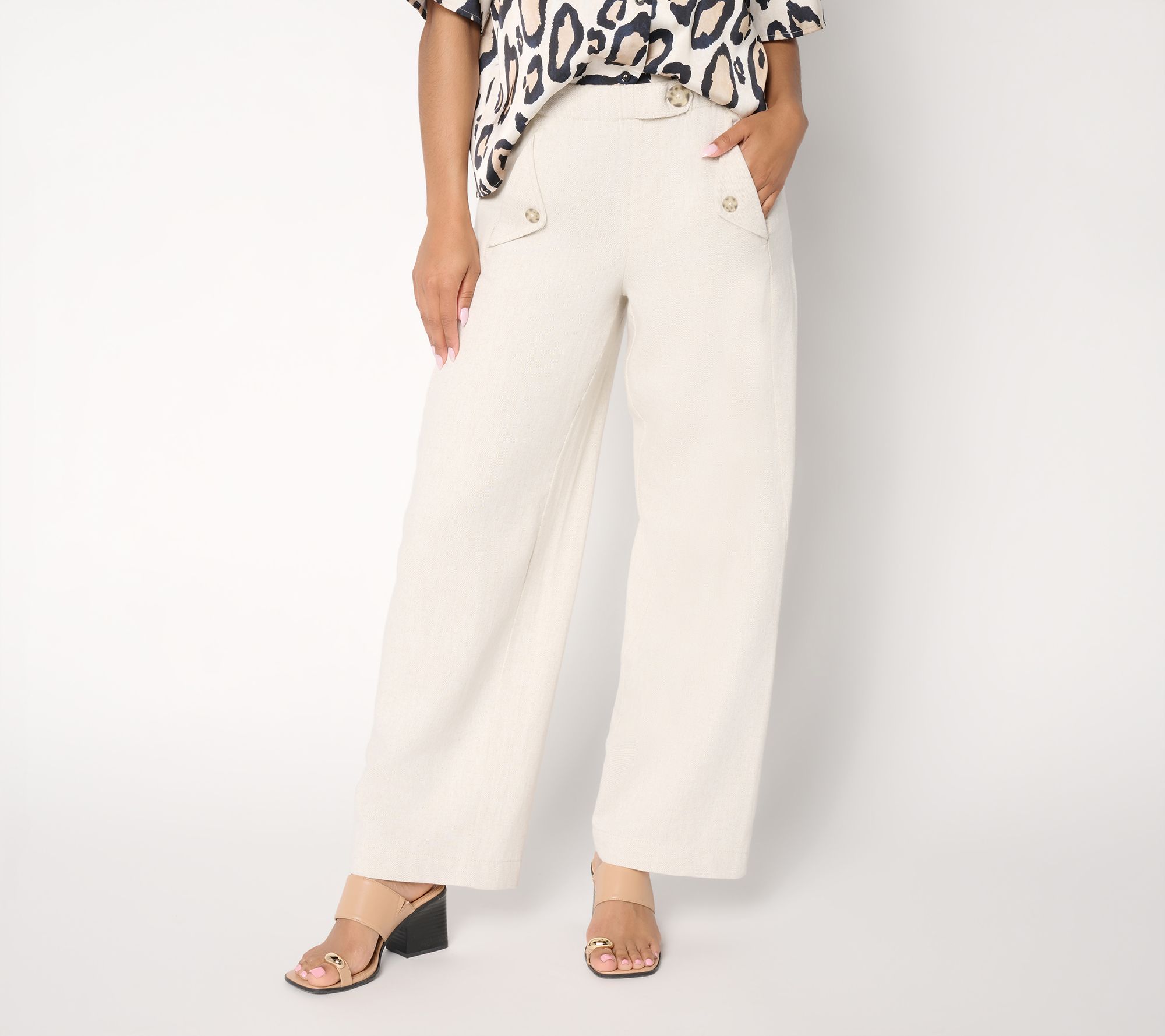 Earth by Aimee Kestenberg Regular Cotton Linen Wide-Leg Pants