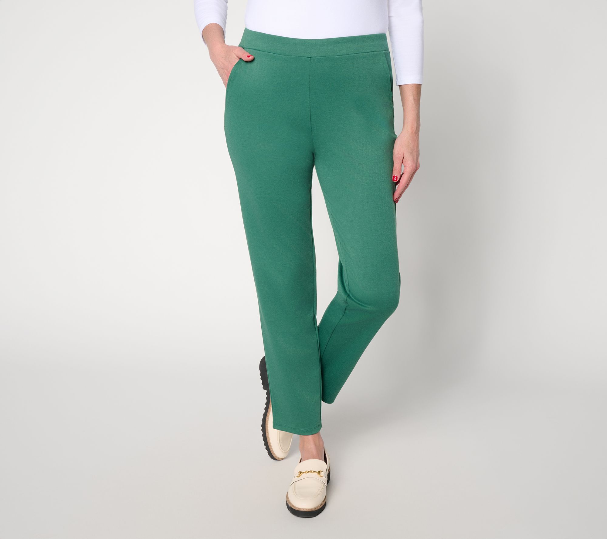Joan Rivers Regular Ponte Slim Leg Pull-On Ankle Pants