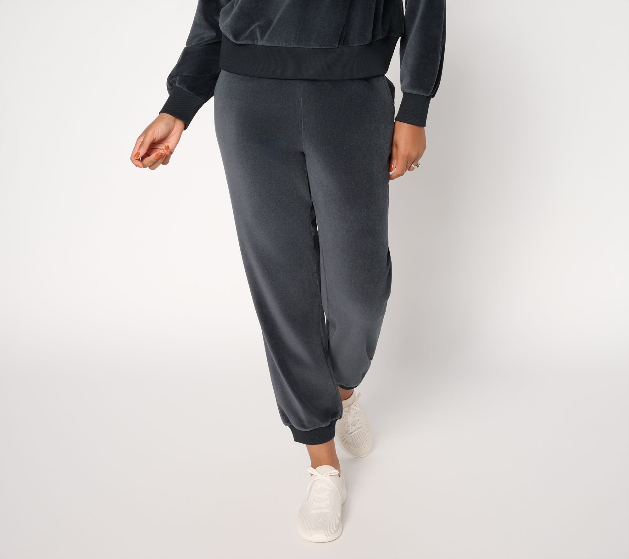 "As Is" Martha Stewart Signature Tall Velour Ankle Jogger