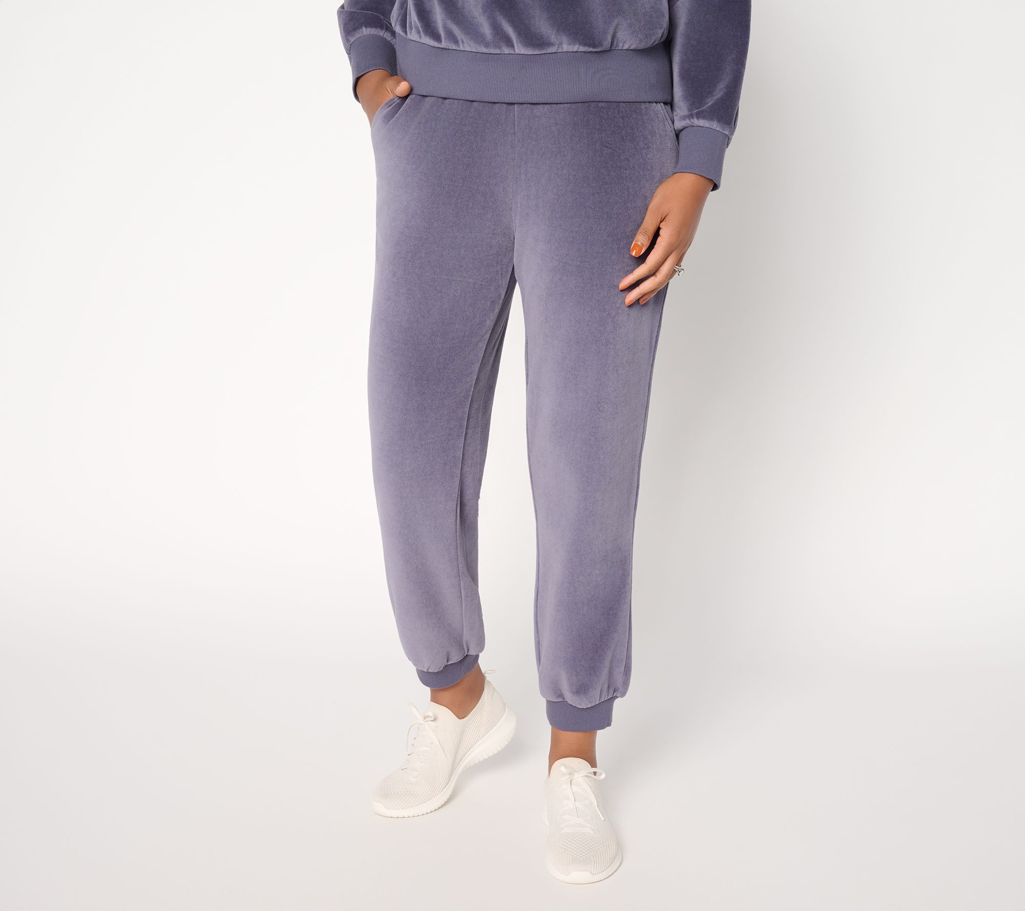 "As Is" Martha Stewart Signature Tall Velour Ankle Jogger